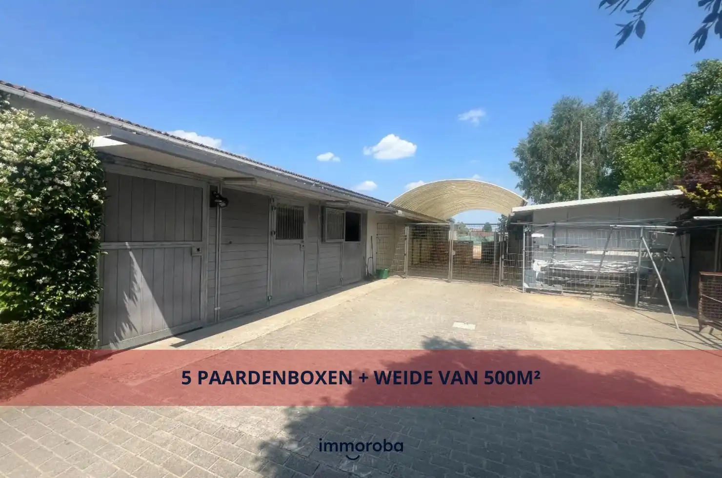 TE HUUR: 5 paardenboxen en uitloopweide (500m²) te Bavikhove foto {{pictureIndex}}