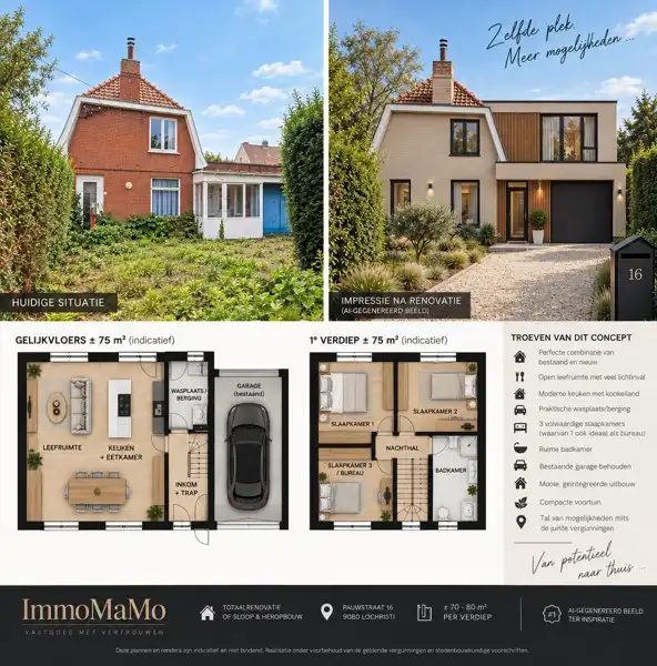 TOTAALRENOVATIE MET VEEL POTENTIEEL TE KOOP IN LOCHRISTI foto 4