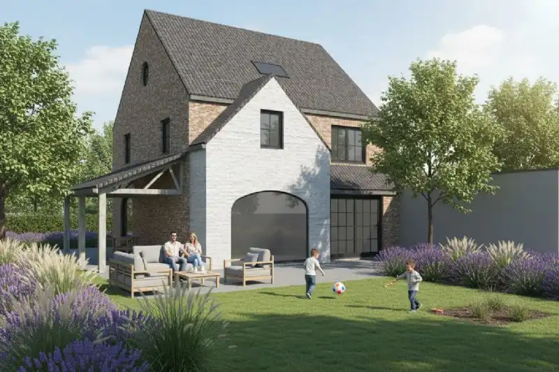 Nieuw te bouwen halfopen woning te De Pinte. foto 2