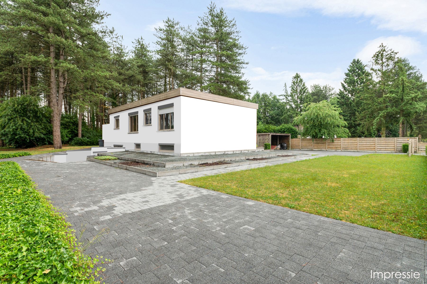 Gelijkvloerse villa met 3 slks op 2800m2 grond foto 2