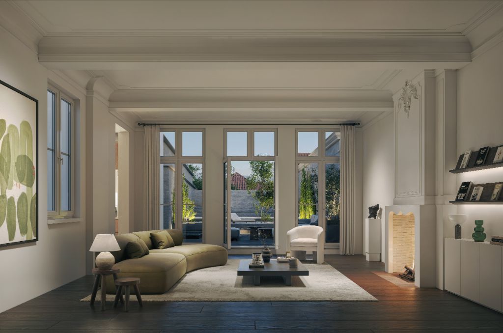 Exclusief en karaktervol herenhuis appartement met 2 slaapkamers en uitzonderlijk terras op een toplocatie! foto {{pictureIndex}}