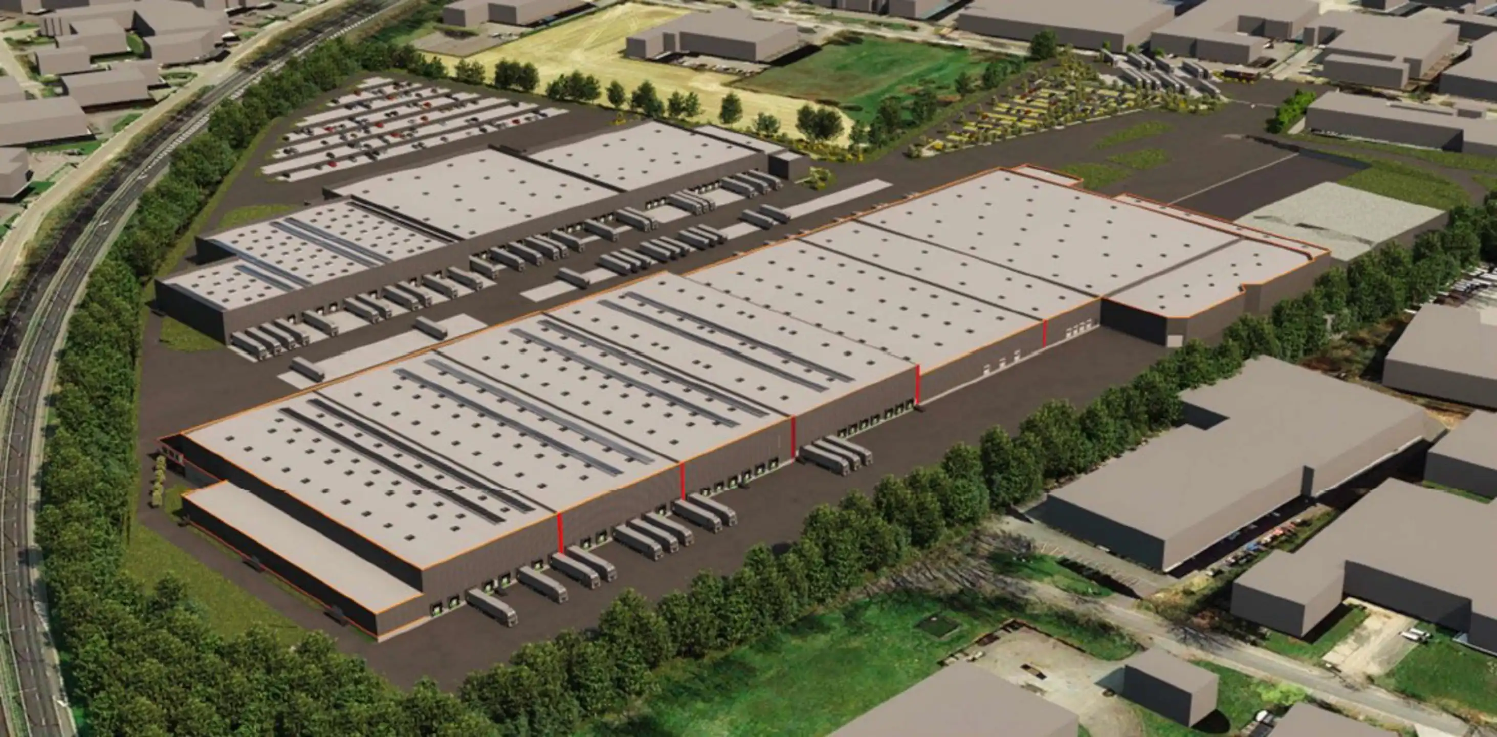 Magazijn 5.789m² met  6 laadkades en kantoor van 1.830m² met  ruime parking te huur foto 12