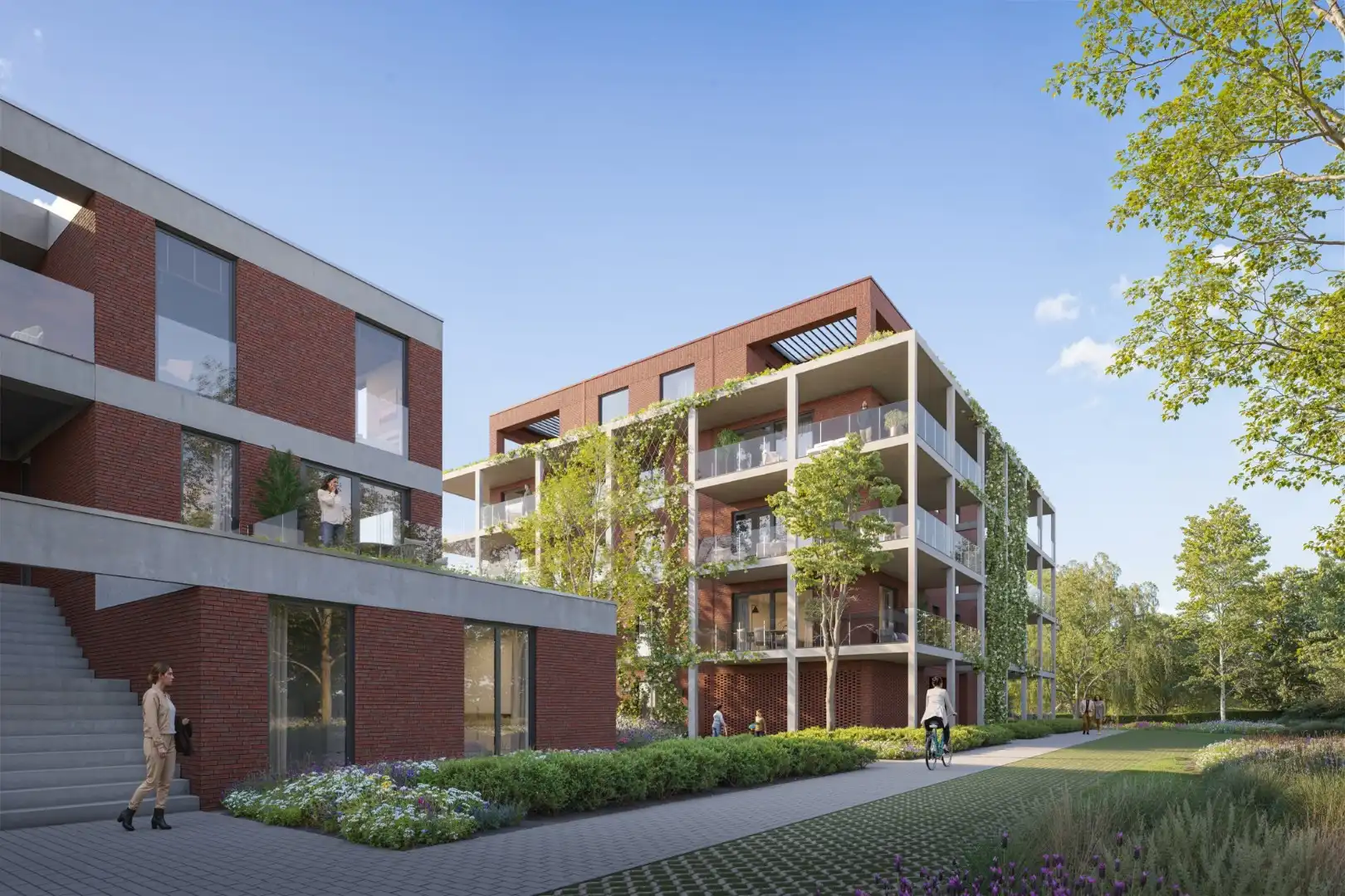 Gelijkvloers 2-slpk met groot terras aan groen foto 3