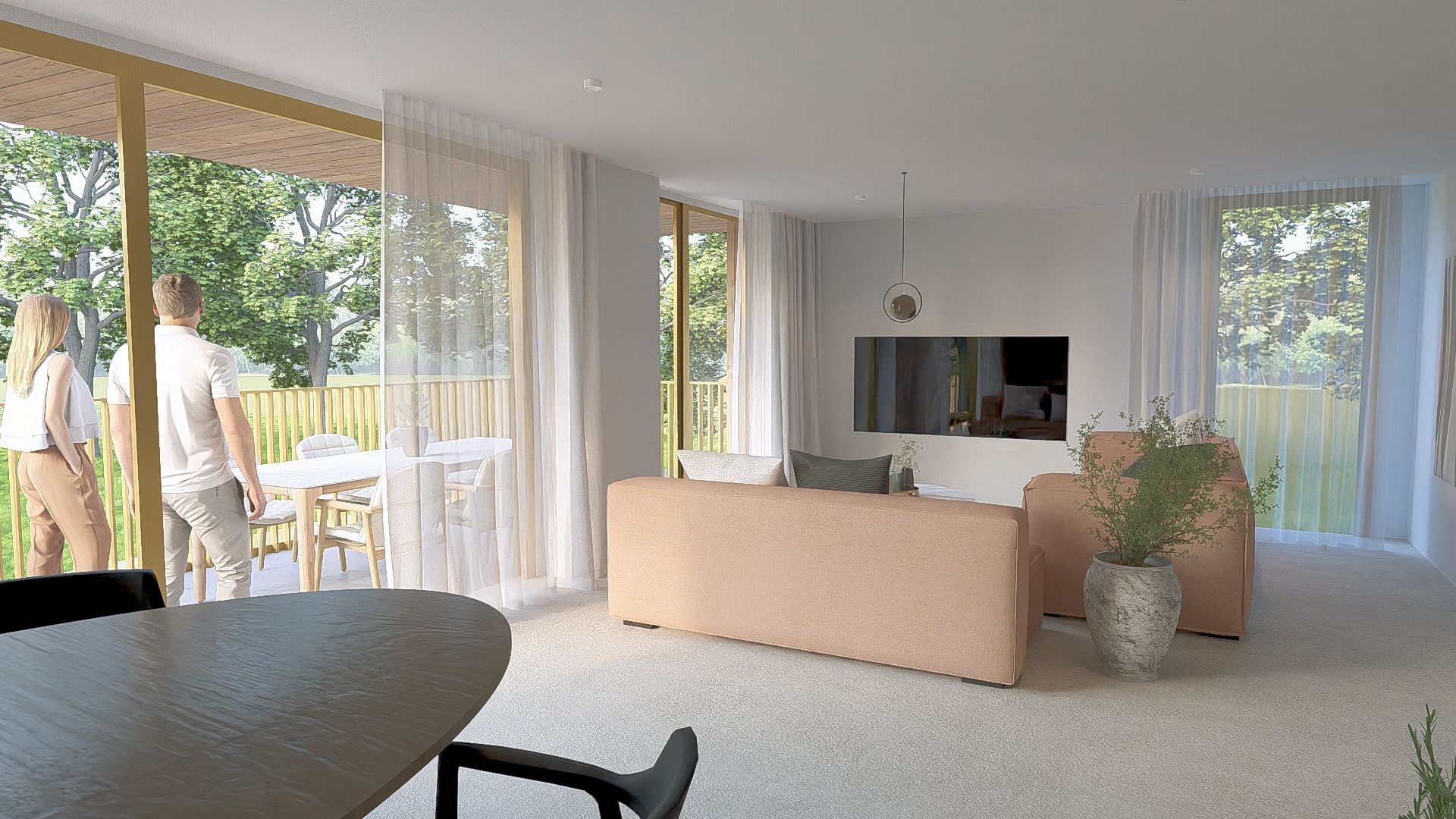 1.2  Luxueus en stijlvol nieuwb. appartement met 3 slpks, badk., dubbele garagebox en kelderberging inbegrepen in de prijs. foto 7