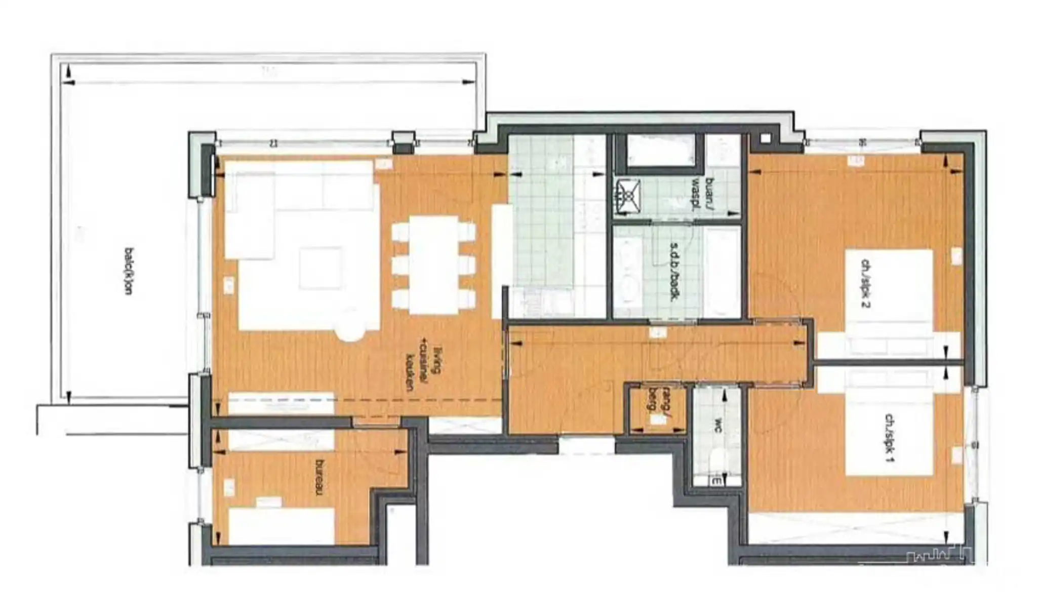 Prachtig 2 slaapkamer appartement met groot TERRAS foto 17