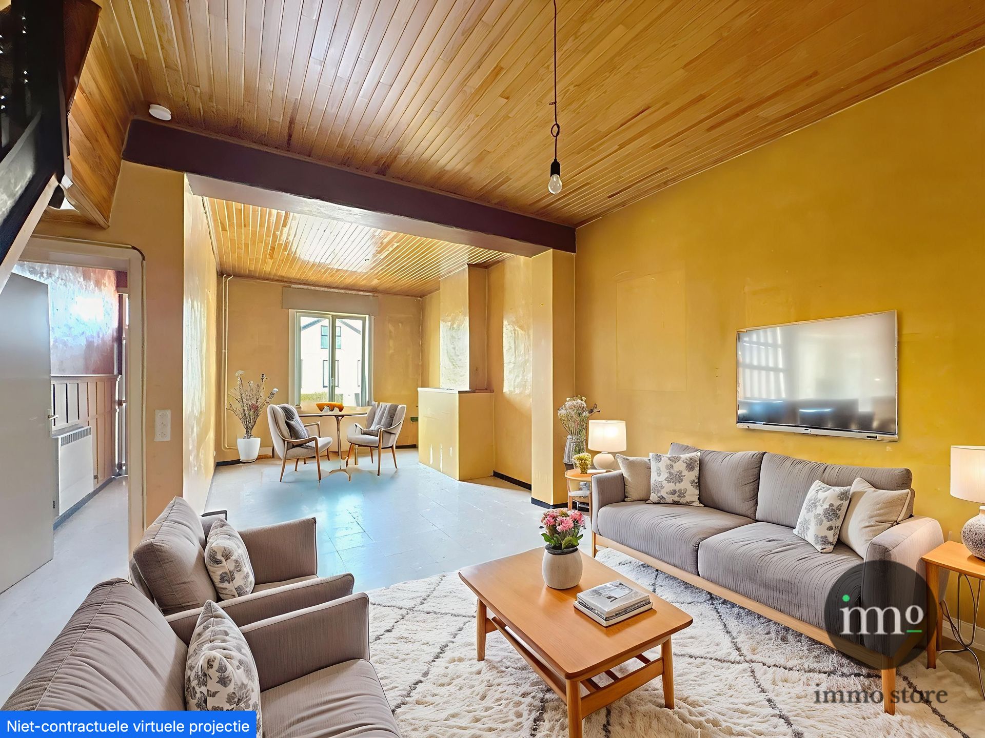 Deels te renoveren 3-gevel met mooie tuin en garage. foto 6