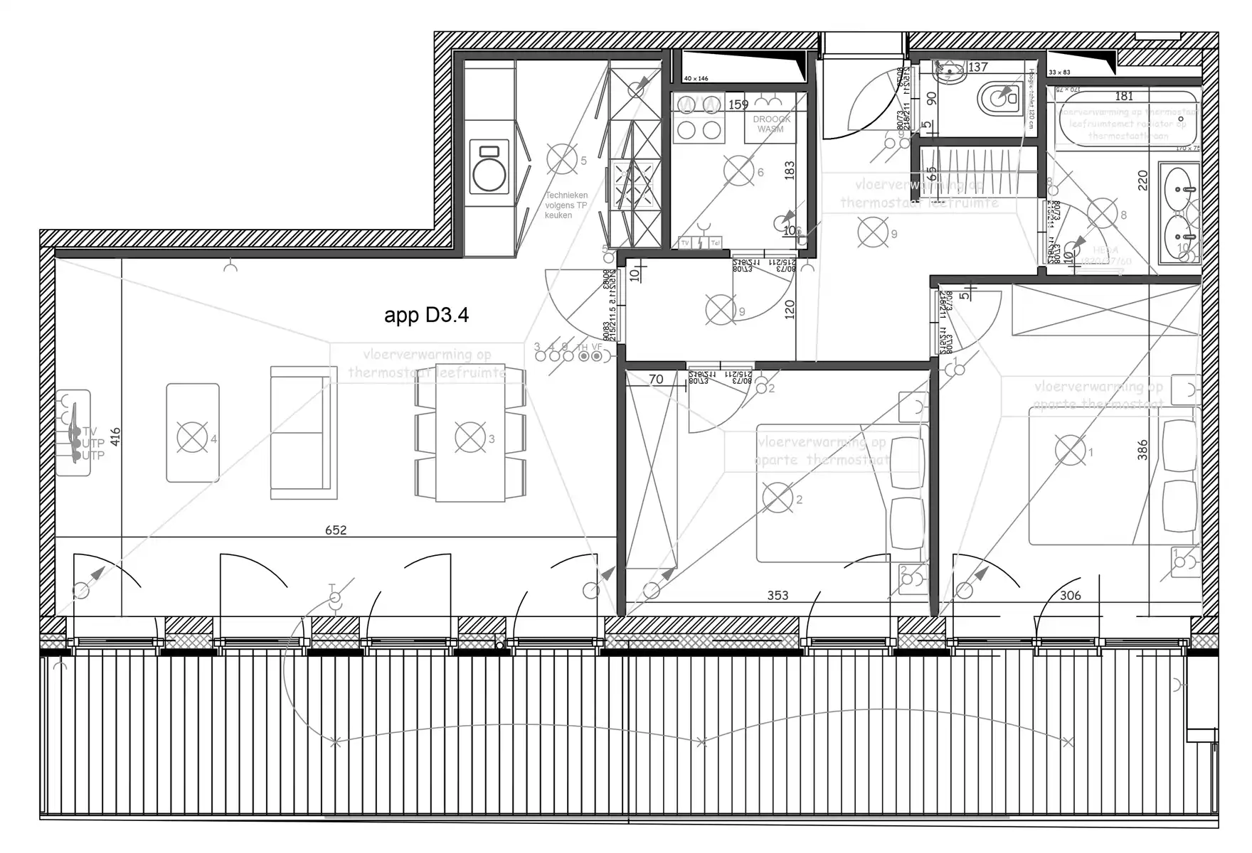 Twee-slaapkamerappartement met riant terras foto 11