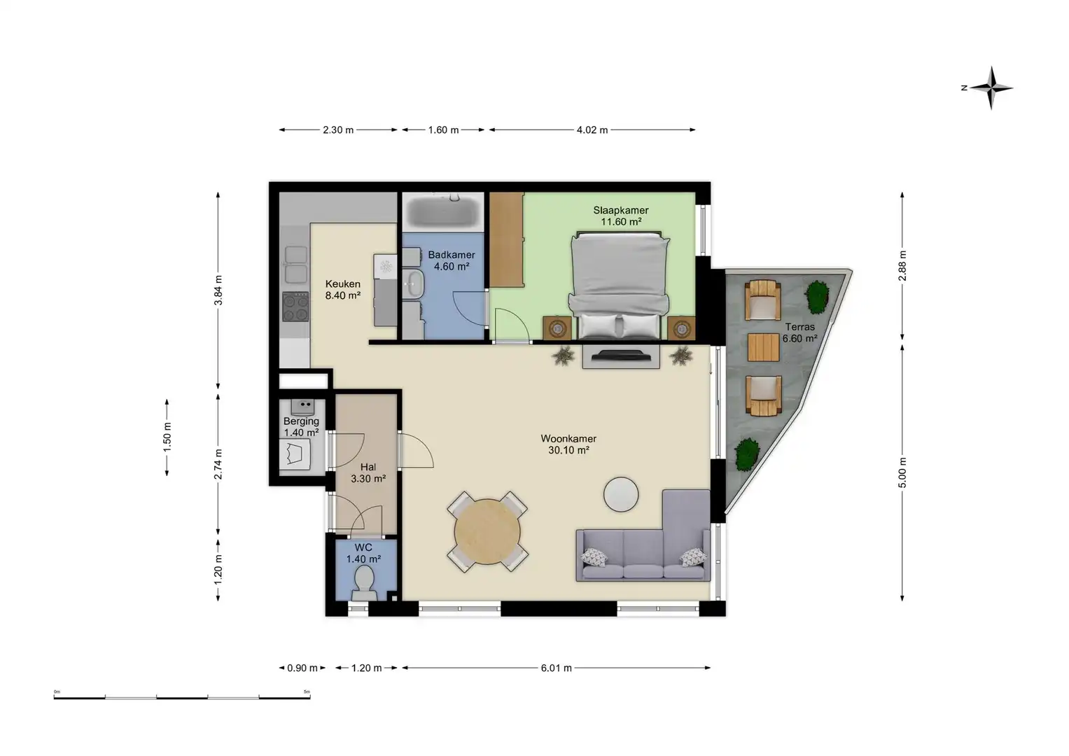 1-kamerappartement met terras in hartje van Bornem. foto 21