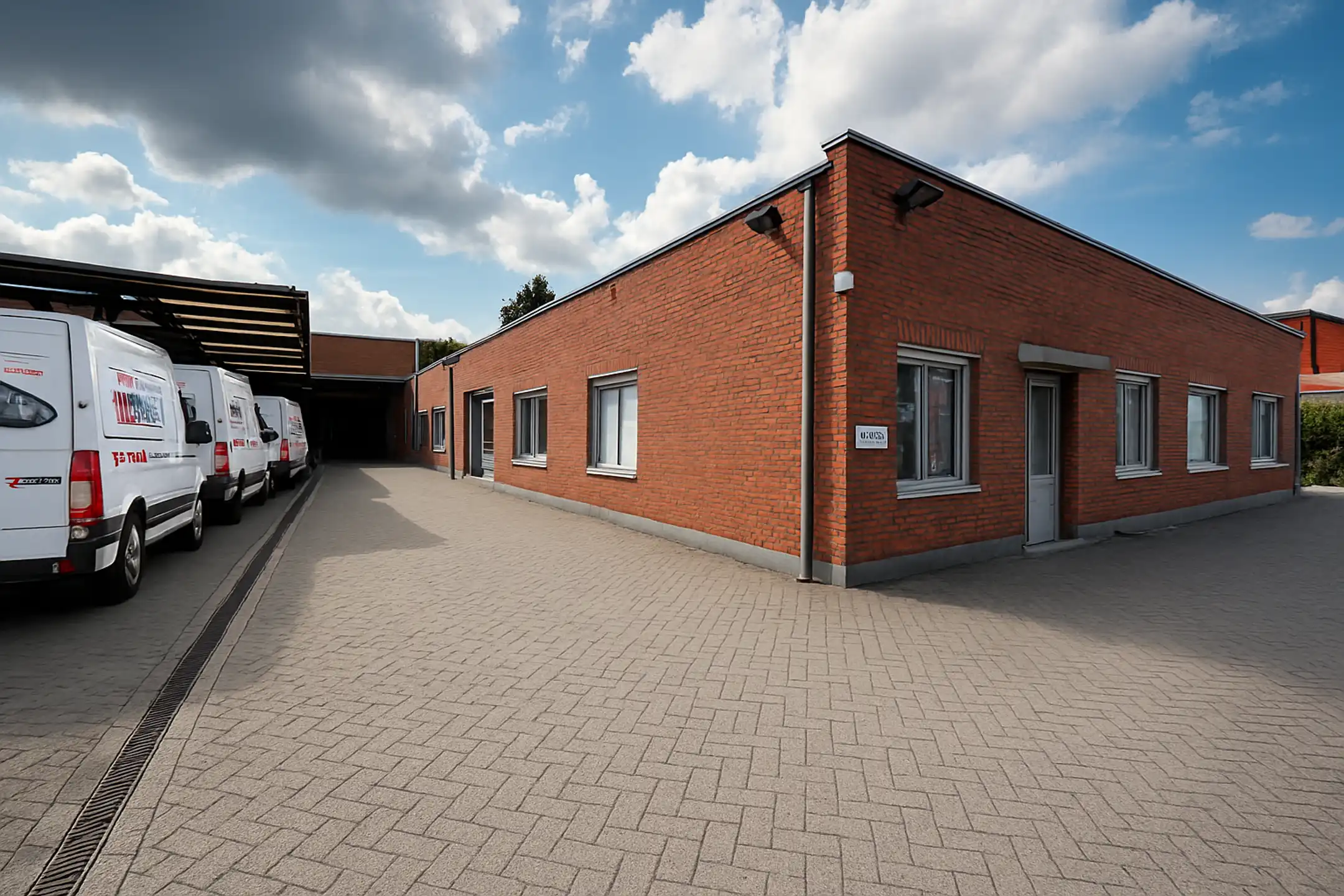 Industrieel gebouw met kantoren en buitenopslag te huur op toplocatie in Ekeren foto {{pictureIndex}}