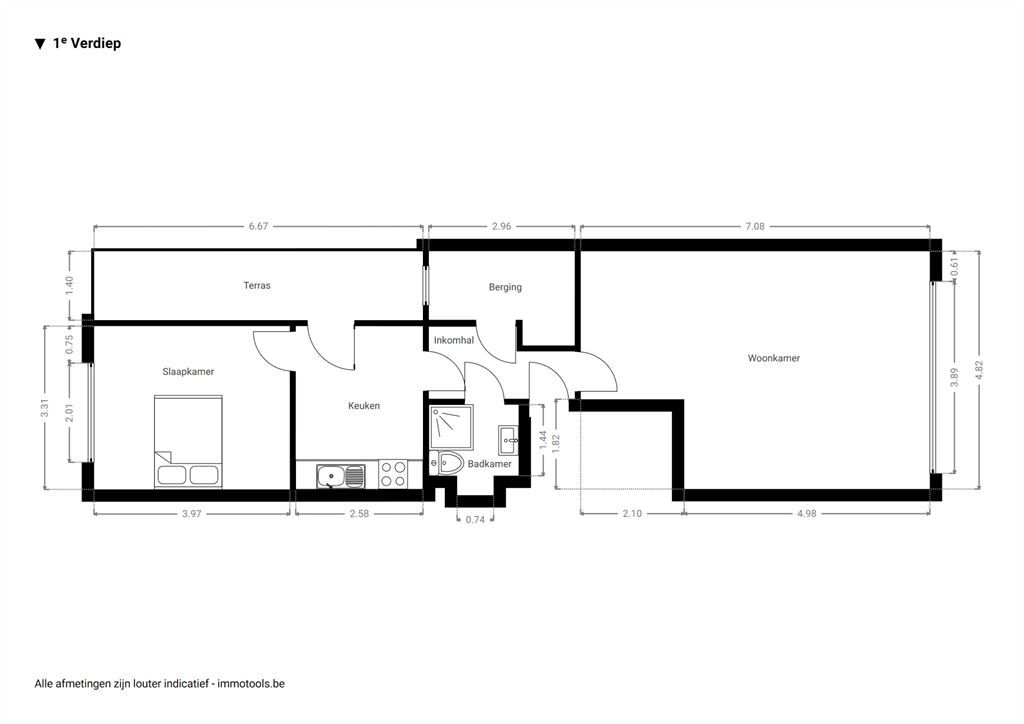 lichtrijk appartement met charme + terrasje  foto 16