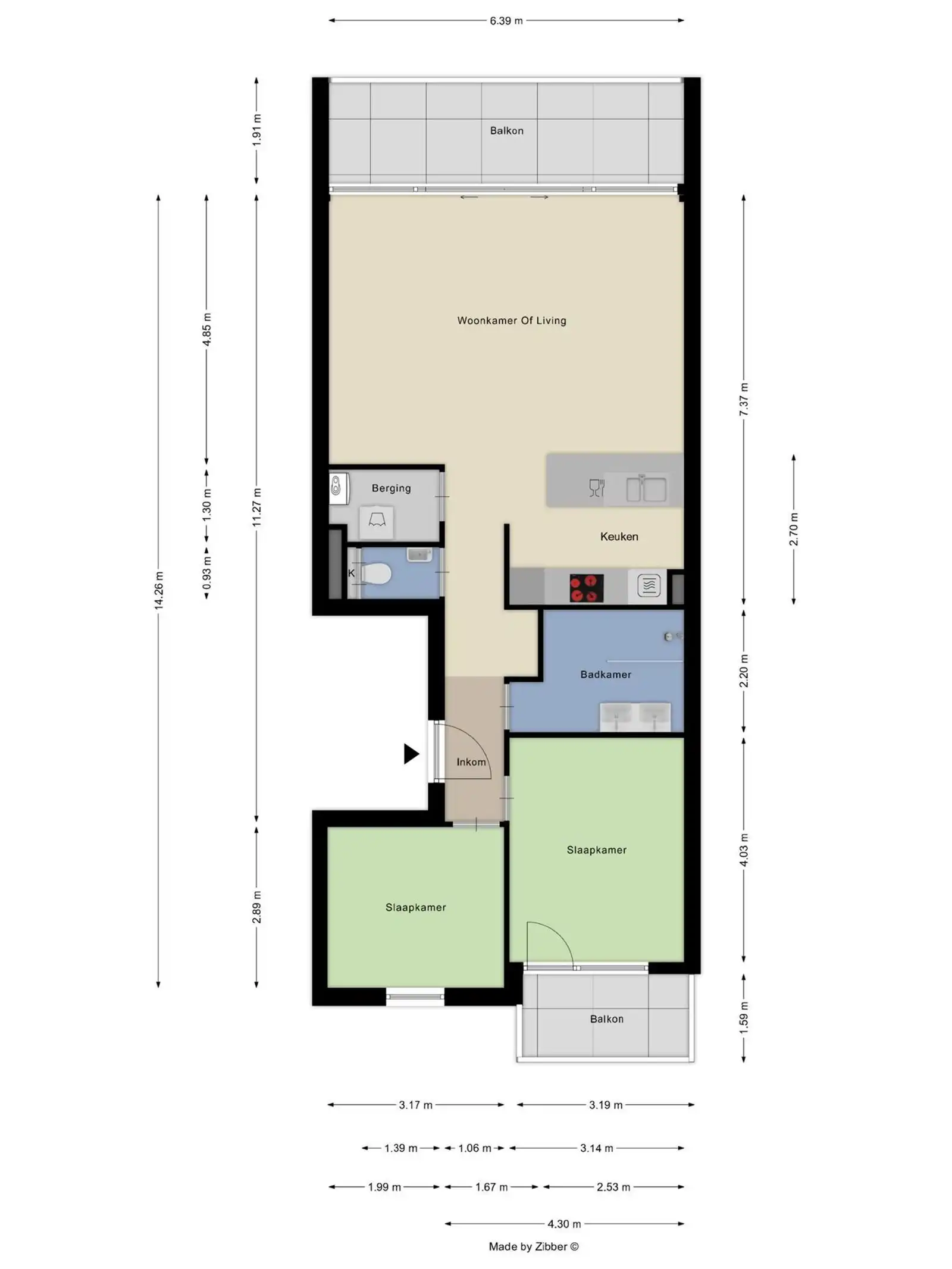 Modern appartement 2 slaapkamers en 2 terassen  foto 17