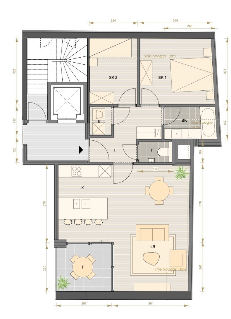 Tweeslaapkamer penthouse met zich op de Schelde foto 11
