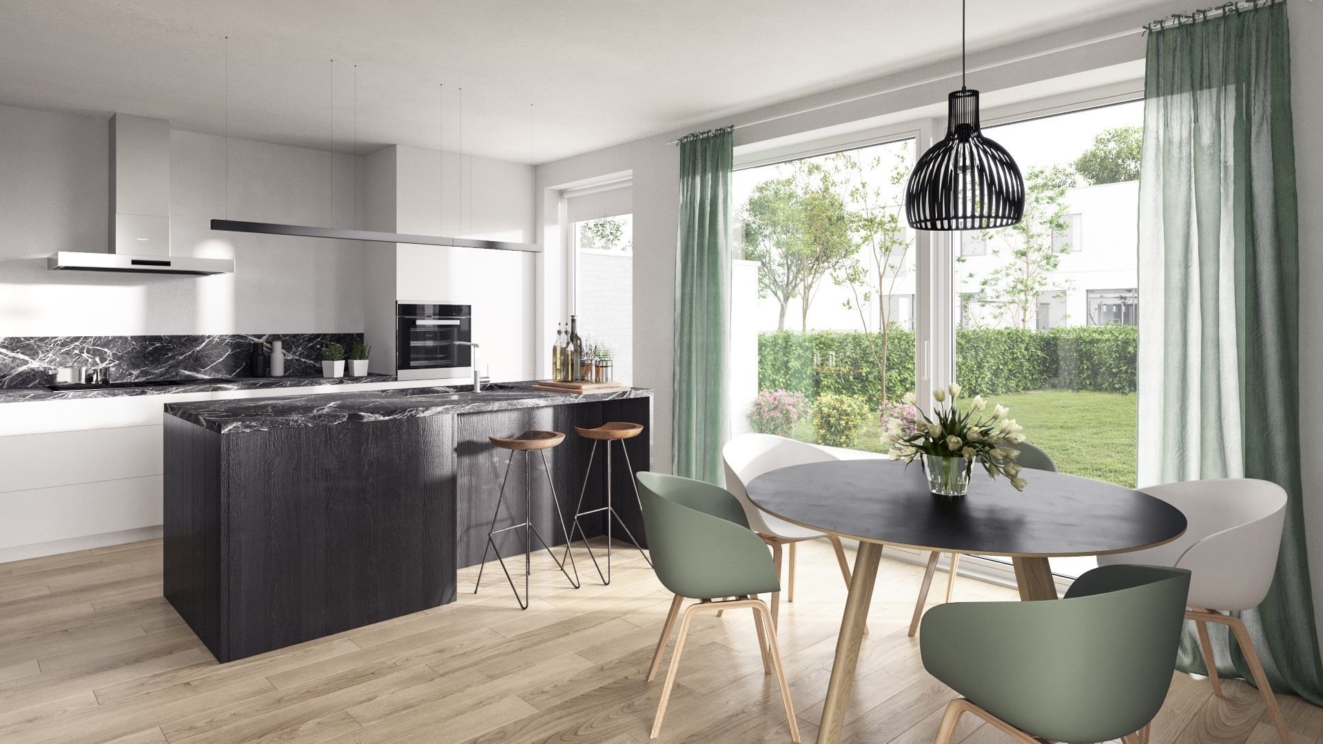 Halfopen bebouwing met 4 slpk’s en garage foto 3