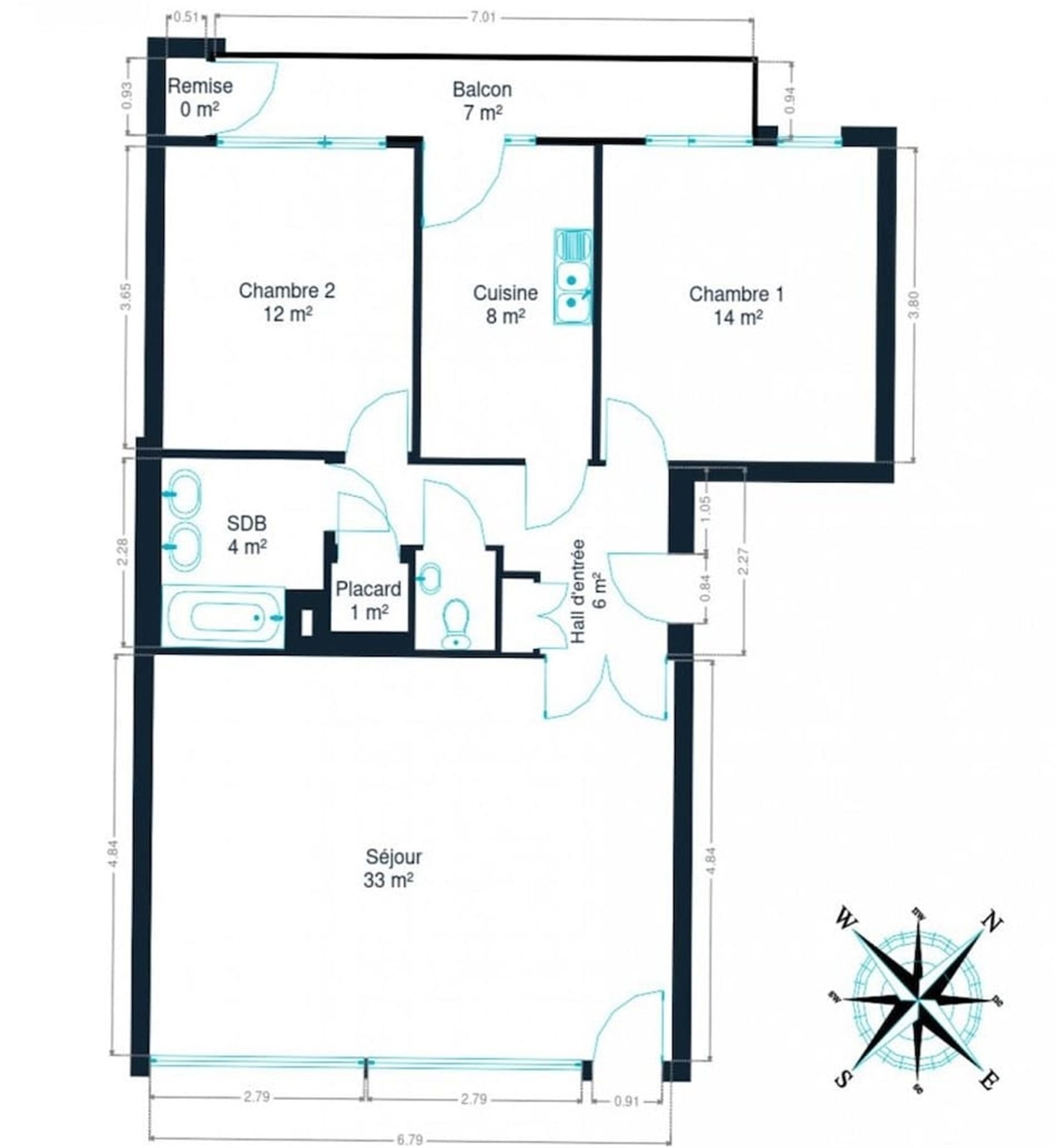Appartement met 2 kamers en terras foto 16
