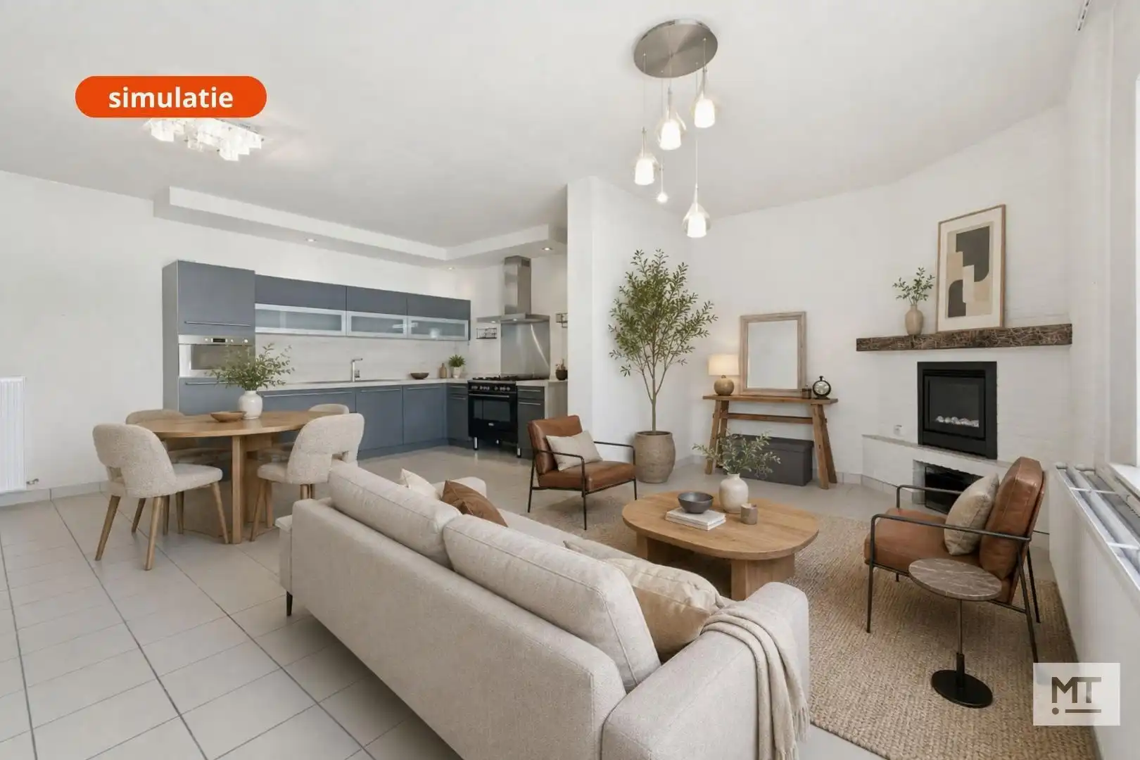 Gelijkvloers twee-slaapkamerappartement met garage te koop in het centrum van Langemark foto 6