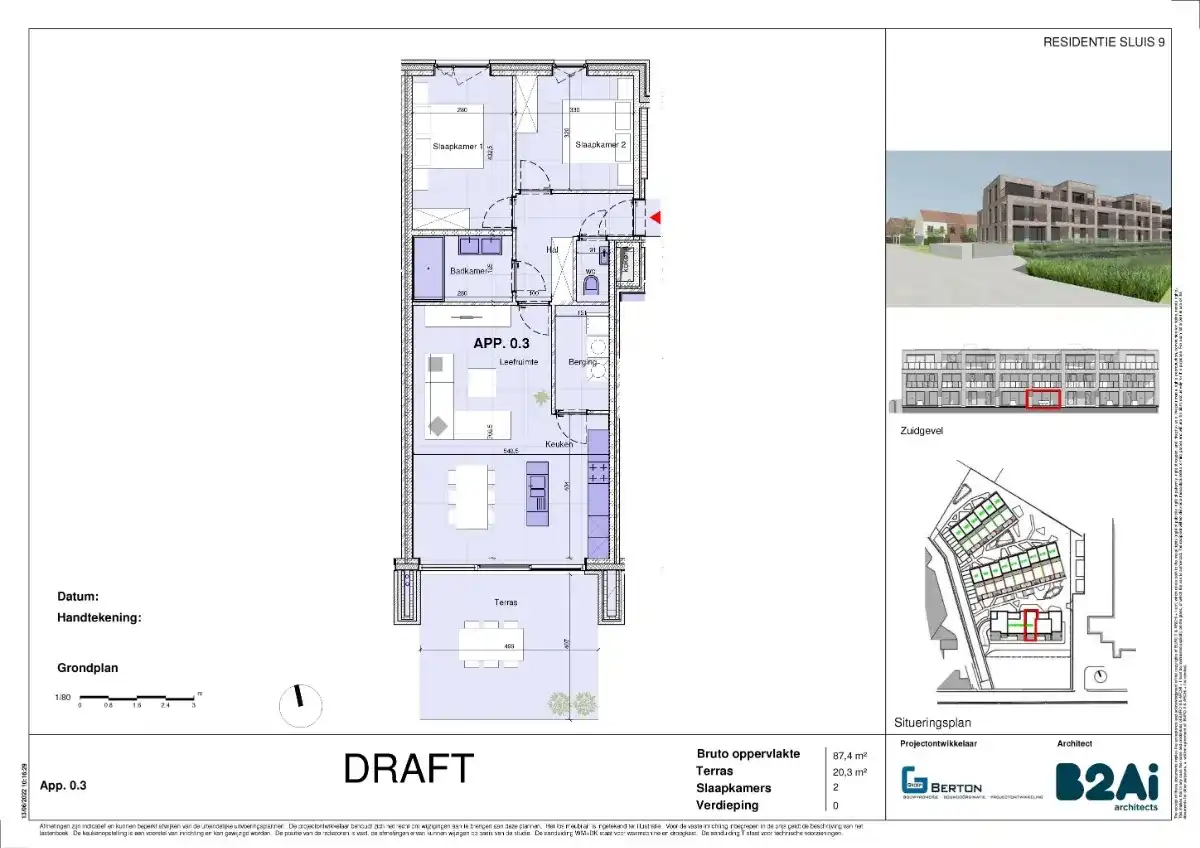 Ruim 2 slaapkamerappartement met tuin en zicht op het water foto 6