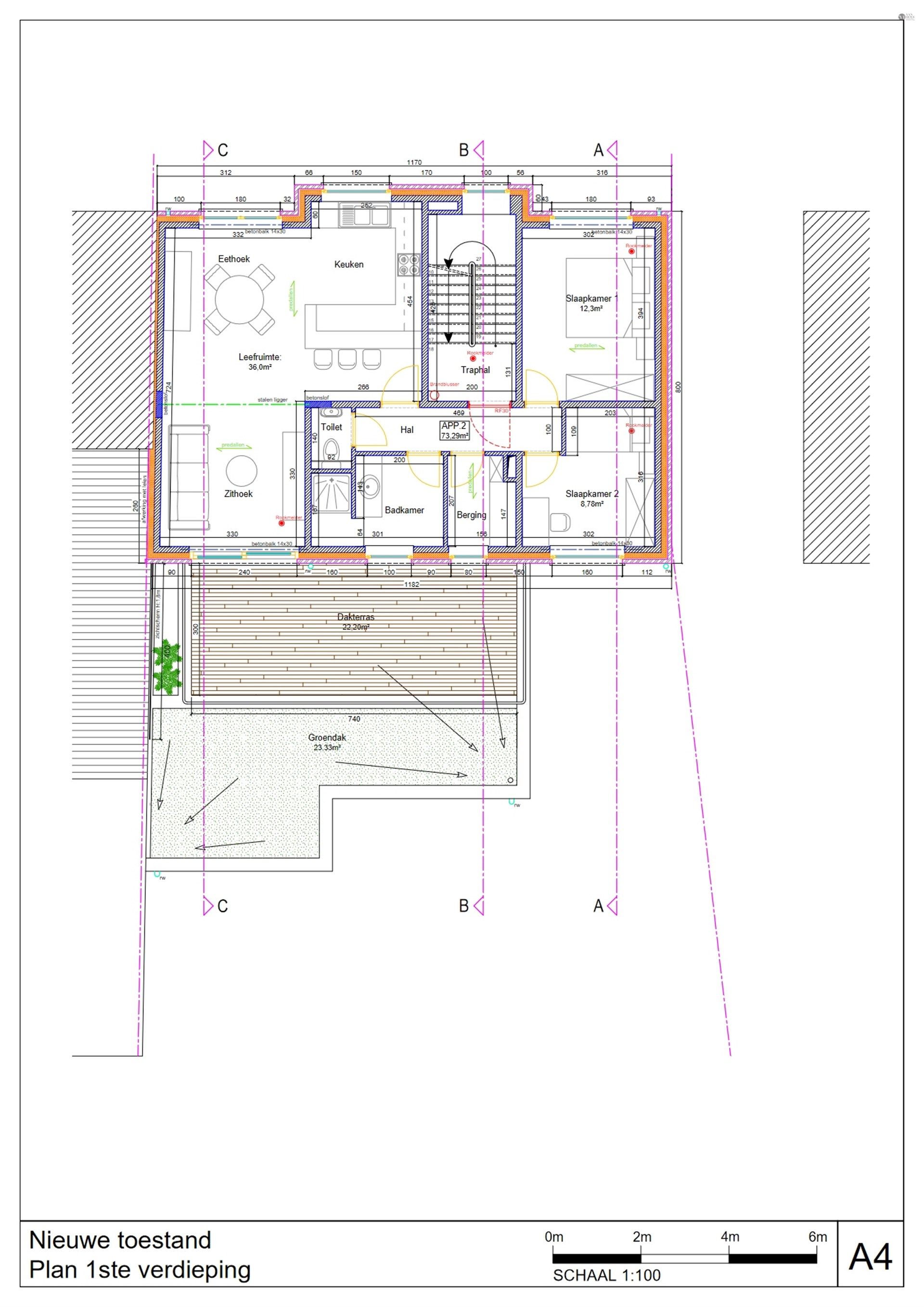 Nieuwbouw appartementsblok van 3 appartementen en 4 garageboxen foto 4