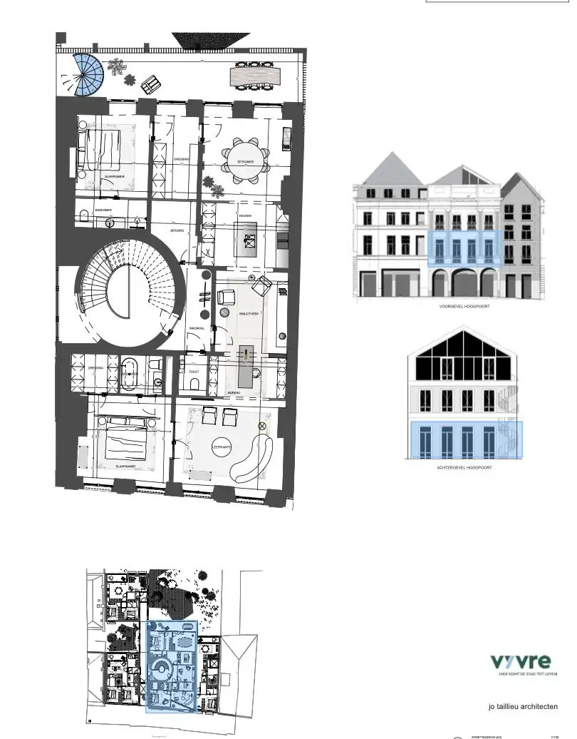 Exclusief  en zeer ruim appartement met groot terras en zicht op binnentuin en de 3 torens in centrum historisch Gent foto 2