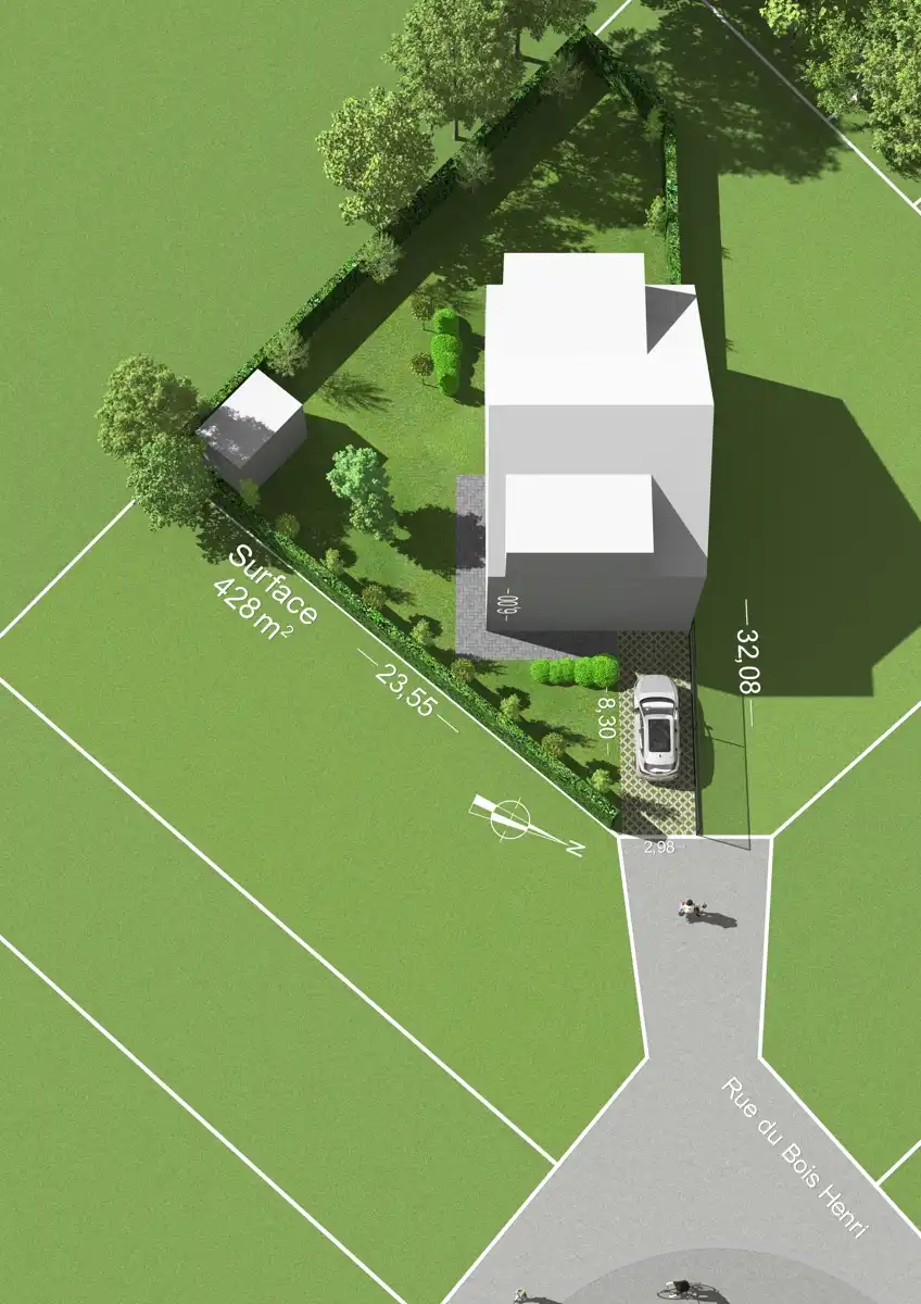 Ruim perceel van 428m² in rustige en gegeerde verkaveling foto {{pictureIndex}}