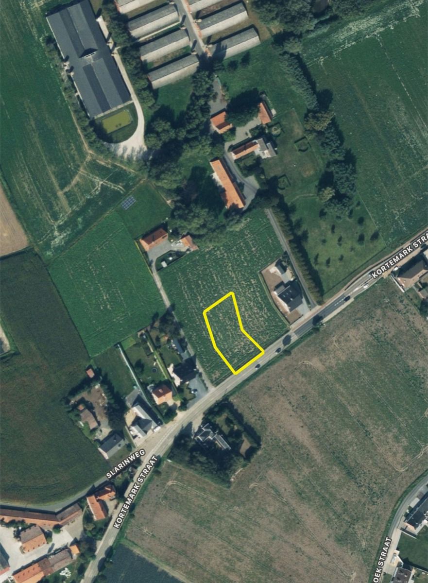 Landelijk gelegen terrein van 999 m² te Torhout foto 2