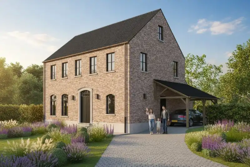 Nieuw te bouwen alleenstaande woning te Knesselare. foto {{pictureIndex}}