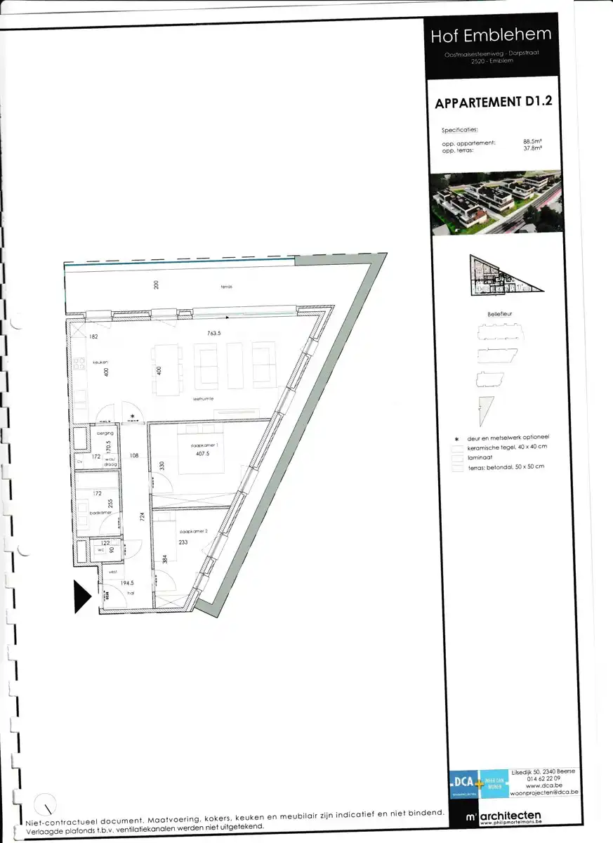 Instapklaar app met 2slpk, terras en parkeerplaats foto 24