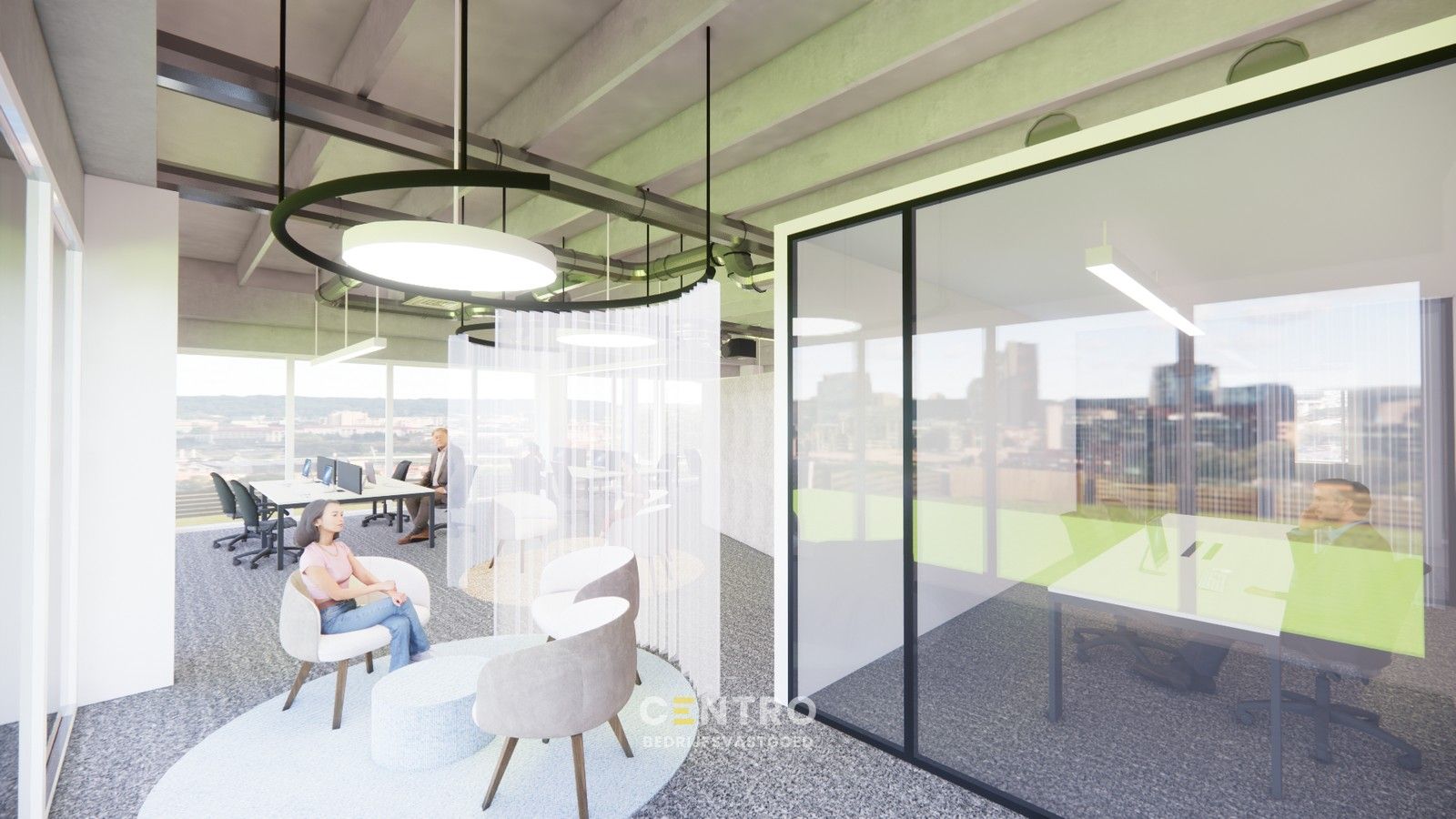 Energiezuinige, vernieuwde SERVICED kantoorruimte met mogelijkheid om een MAGAZIJN (215m²) bij te huren op Ieper Business Park! foto 24