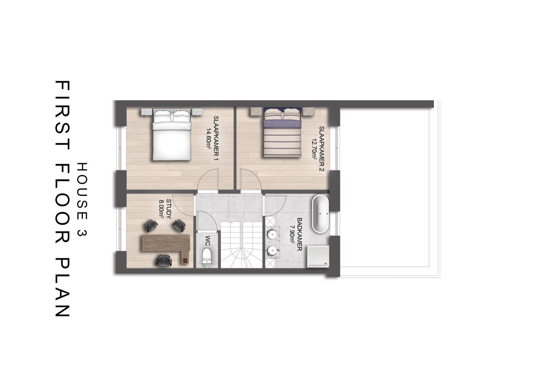 Nieuwbouwwoning met 5 slaapkamers en 1 badkamer. foto 5