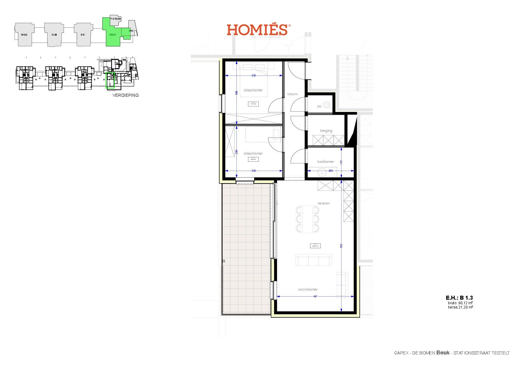 Prachtig appartement met 2 slaapkamers en terras foto 2