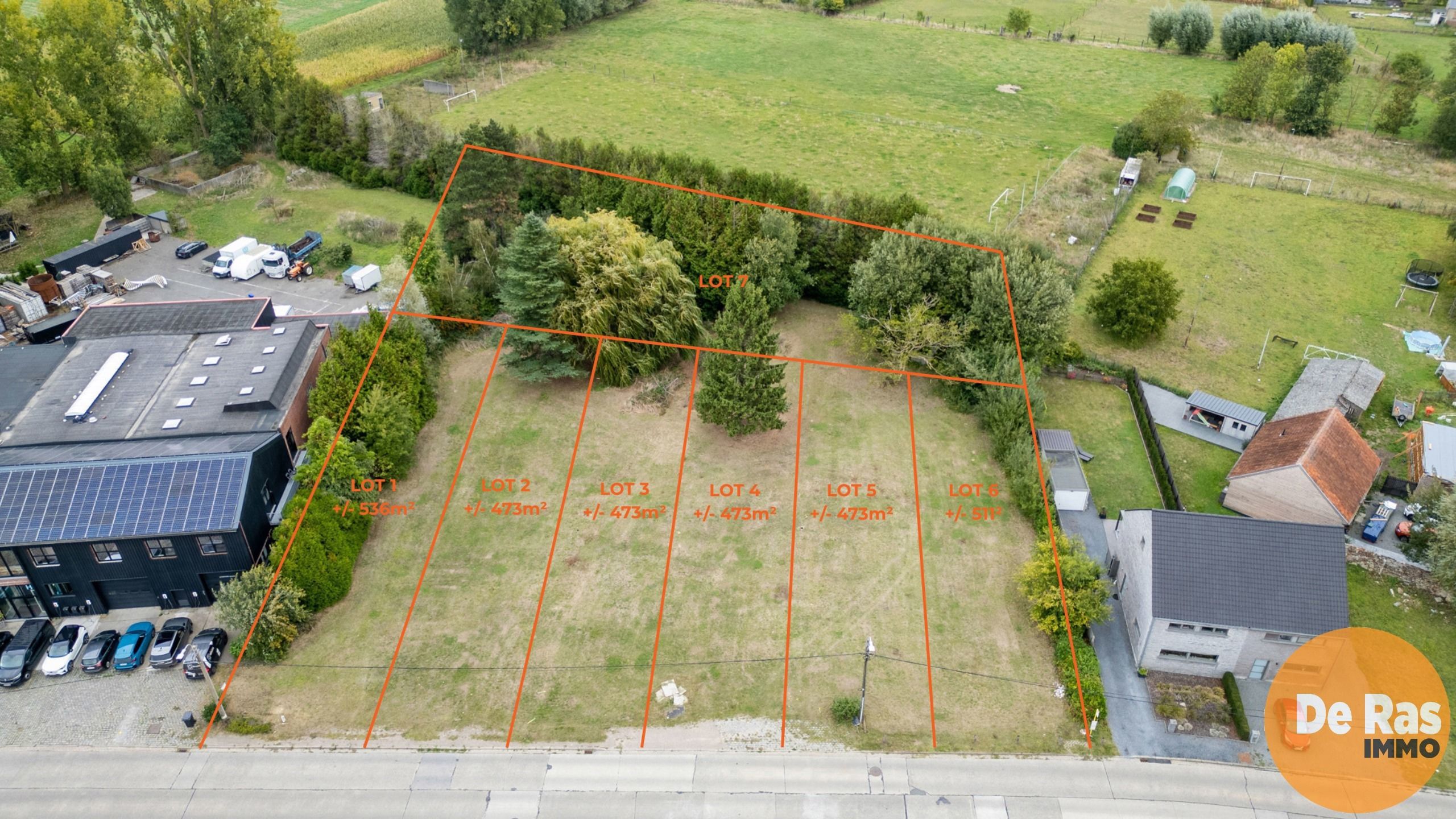 BAVEGEM- Bouwgrond (lot 1) voor halfopen bebouwing met weide foto {{pictureIndex}}