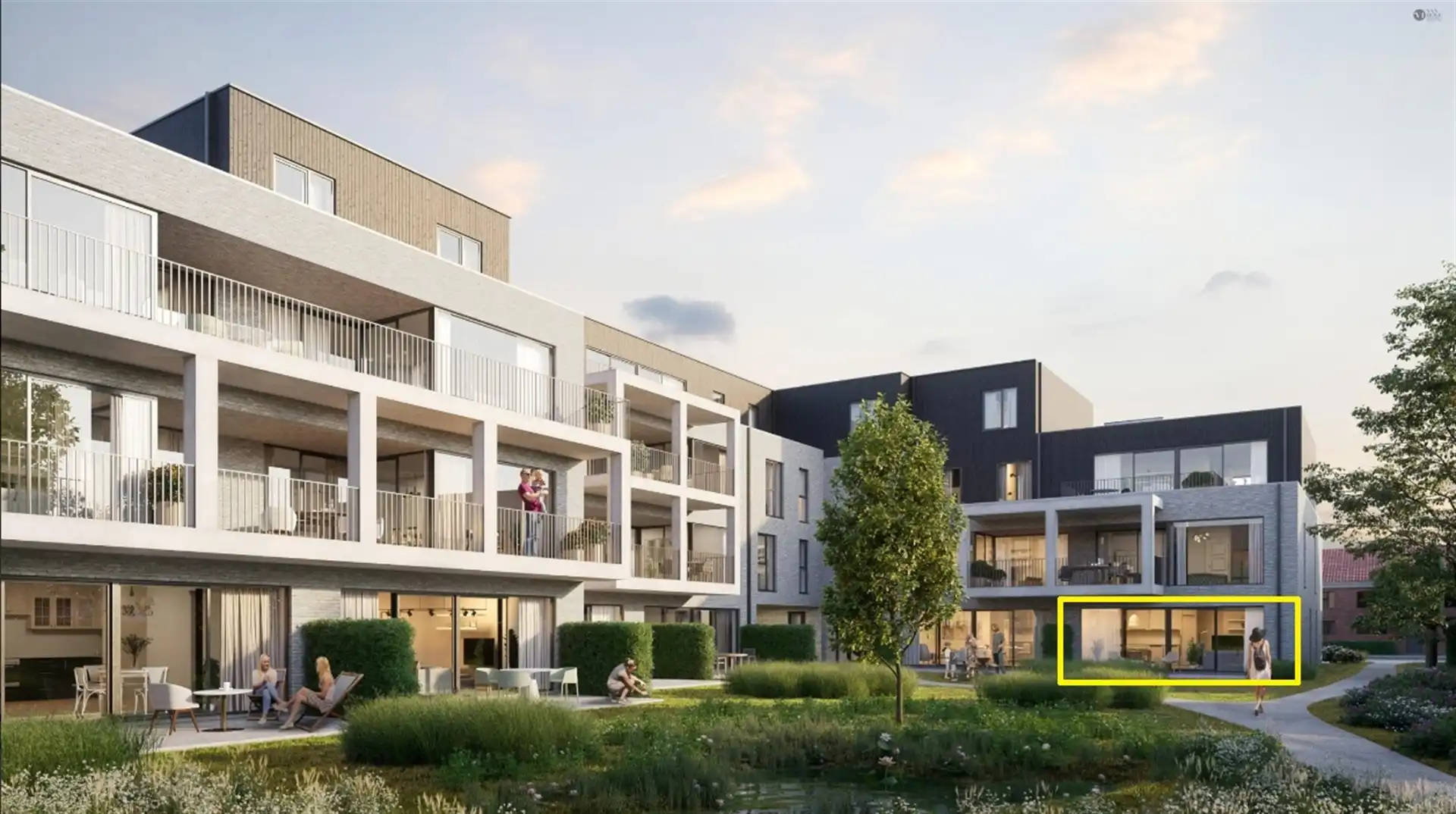 Gelijkvloers 3 slaapkamer appartement met zui gericht terras foto {{pictureIndex}}