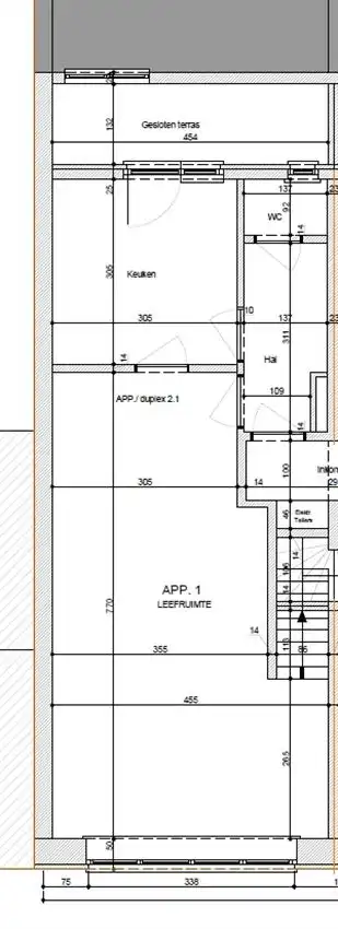 Duplexapp. met 2 grote slpkmrs en terras foto 17