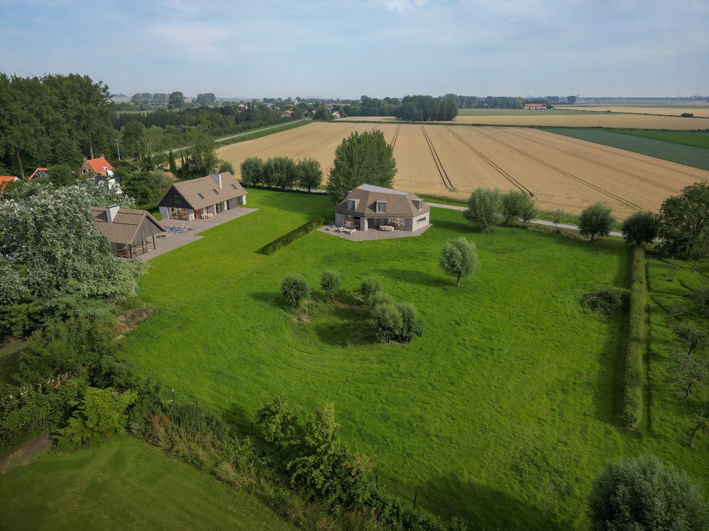 Bouwgrond met ontwerp: Moderne schuur met bijgebouw en zwembad in Terhofstede  foto 3
