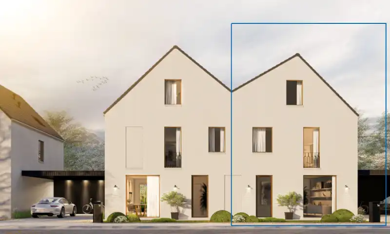 Energiezuinige halfopen nieuwbouwwoning met carport foto 2