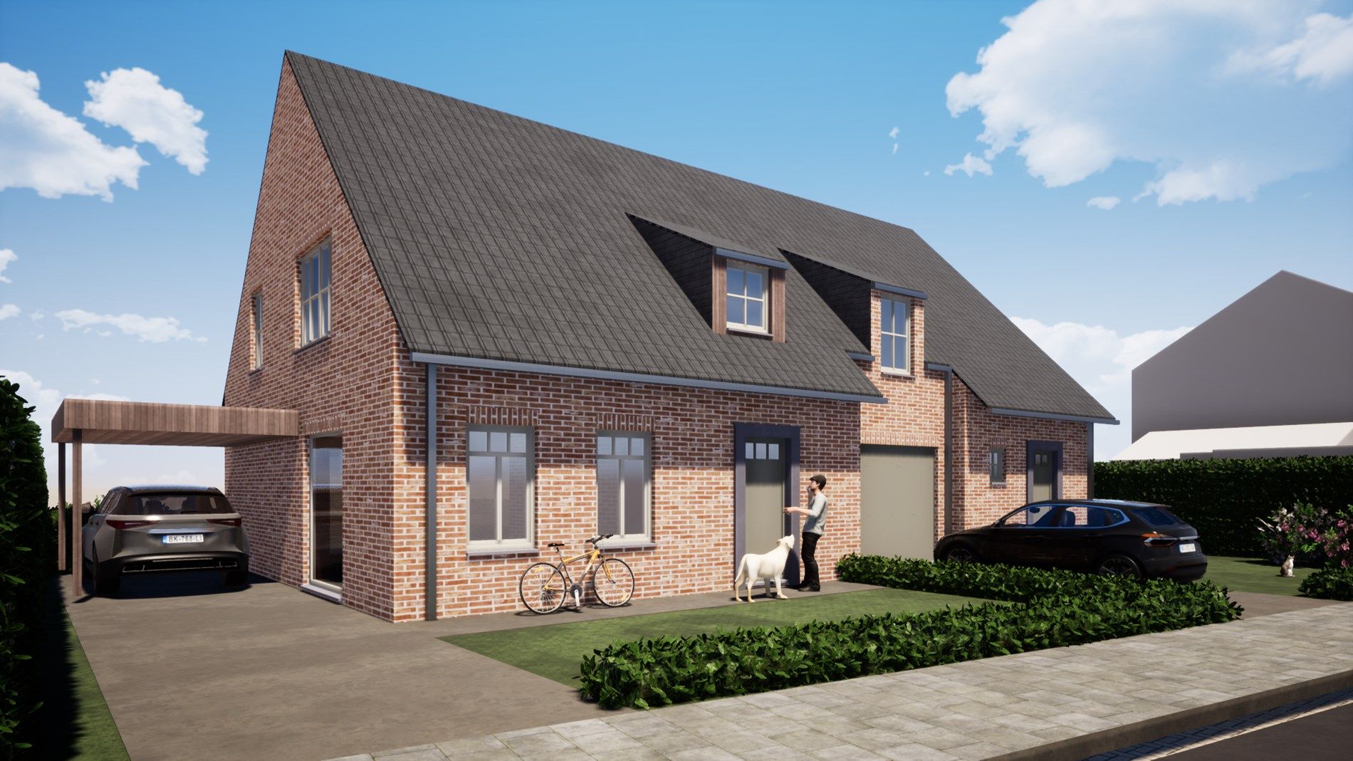 Landelijke nieuwbouwwoningen met garage of carport nabij centrum Eernegem foto 2