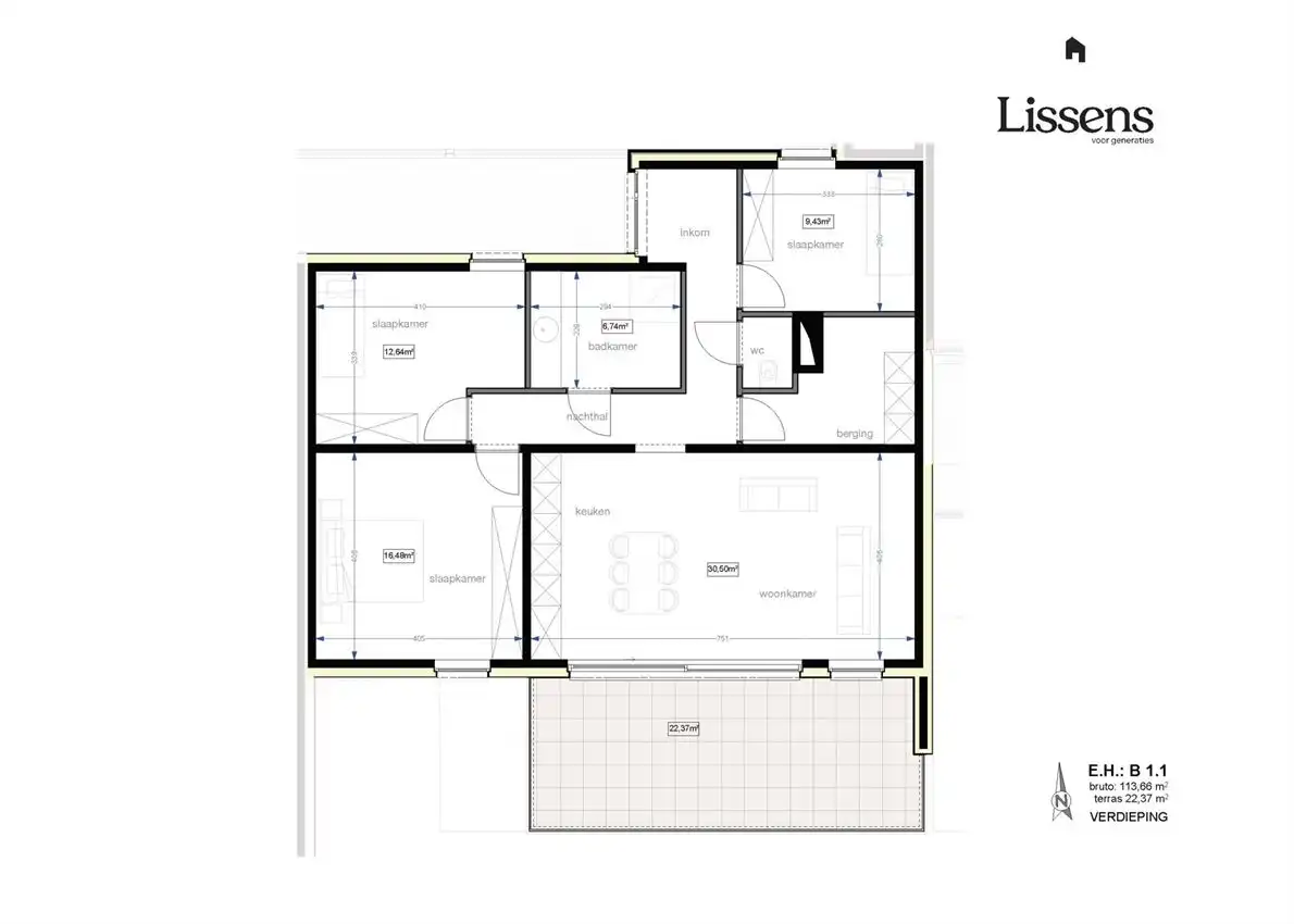 3slk-appartement met zuidterras  foto 2