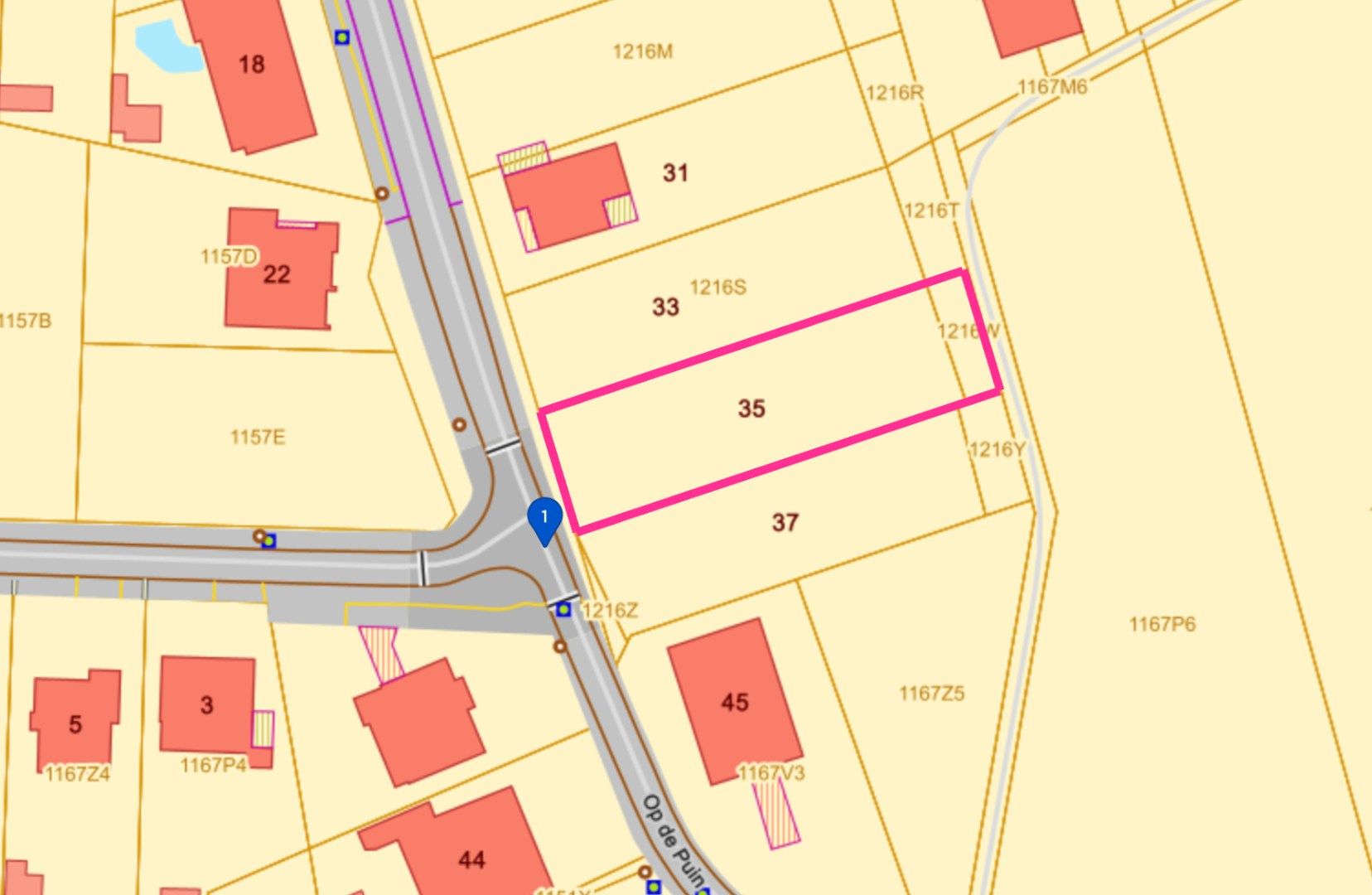 Bouwgrond voor open bebouwing van 1073 m² foto 2