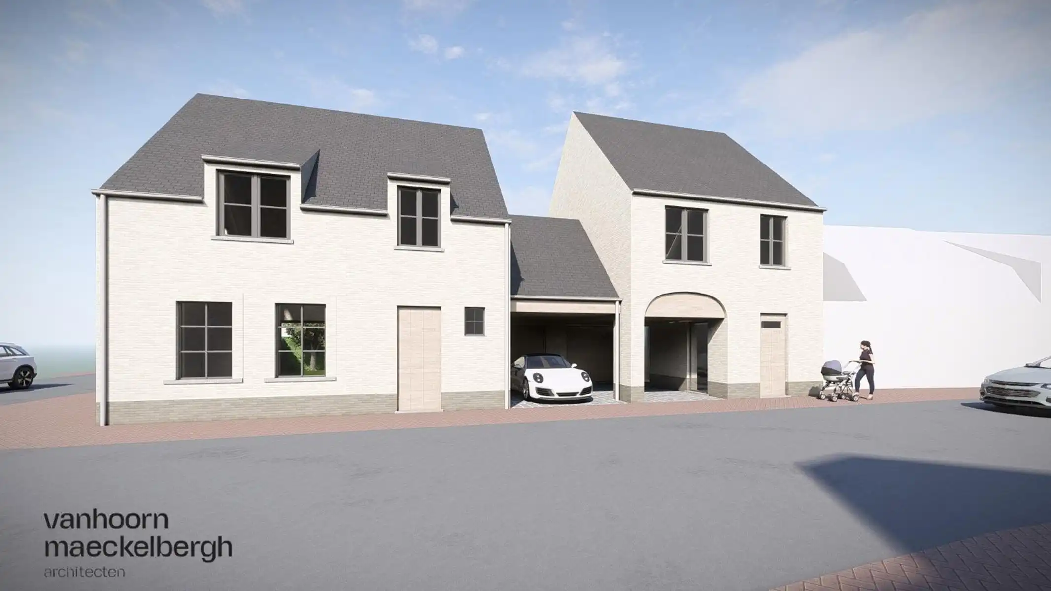 Nieuwbouw koppelwoning in de Sarkoheemstraat te Jabbeke foto {{pictureIndex}}