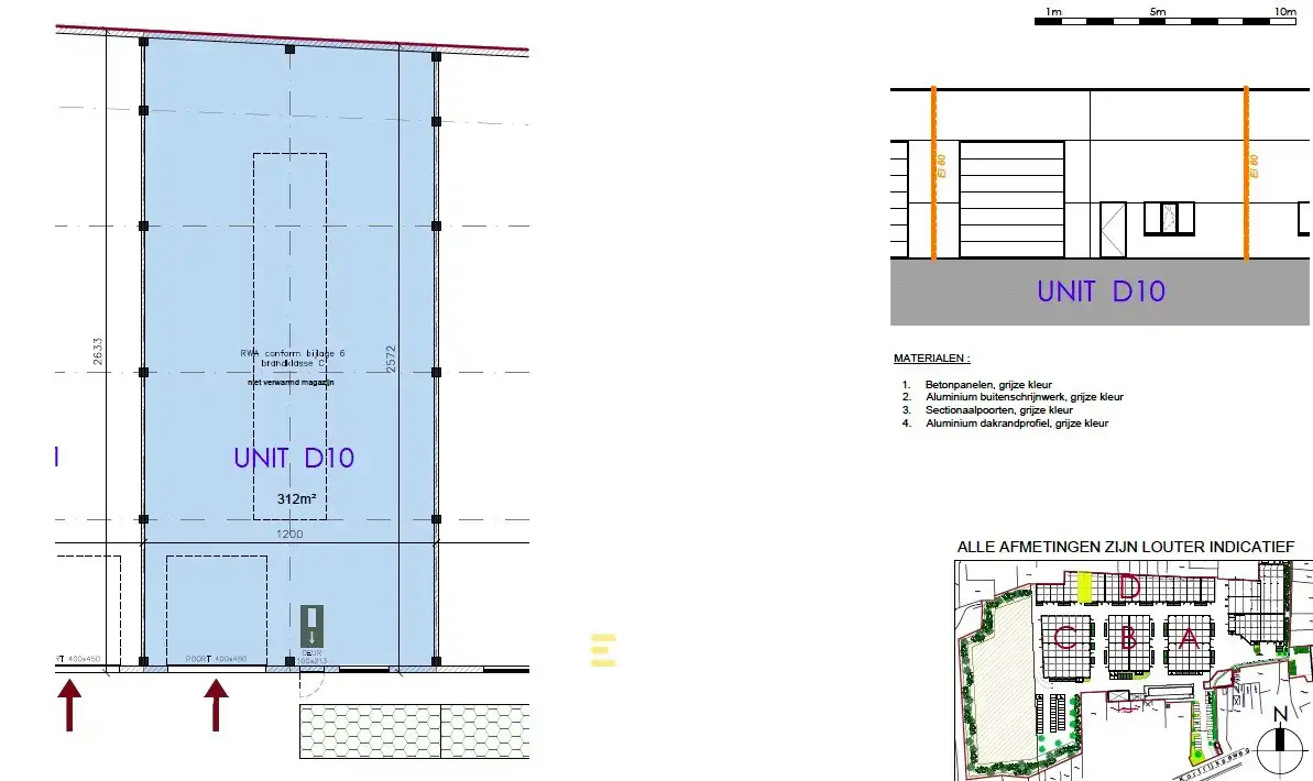NB MAGAZIJN (312m2), voorzien van sectionaalpoort, deur, raam (voor kantoor) en 2 private parkeerplaatsen op industriezone te Waregem. foto 14