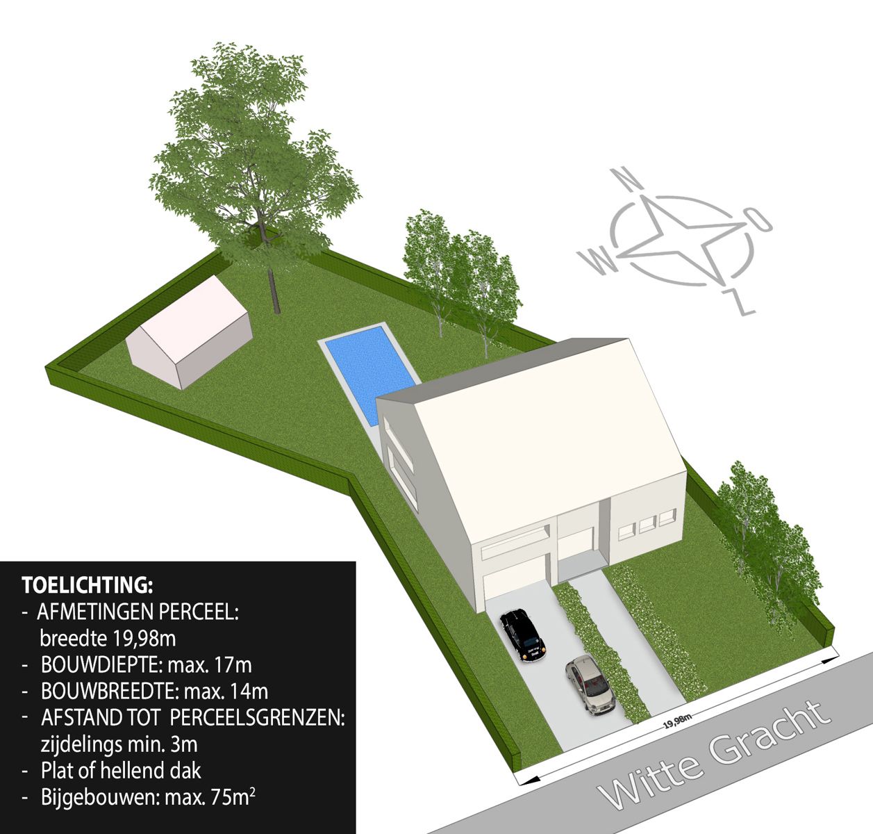 Bouwgrond voor OB (1.235m²) met achteraan agrarisch gebied foto {{pictureIndex}}