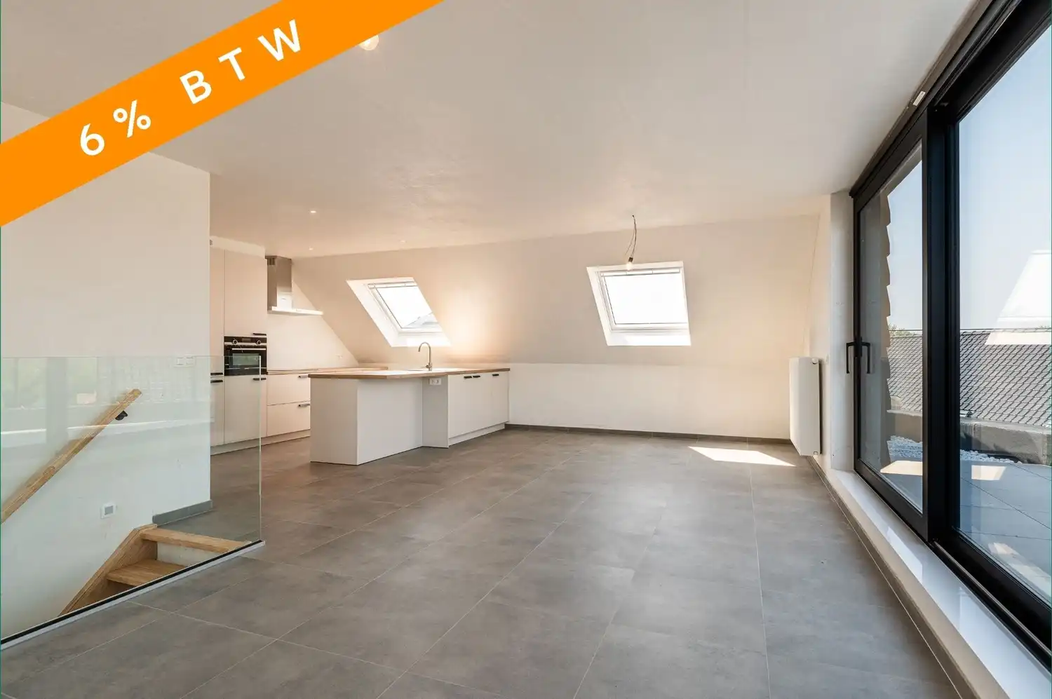 Utizonderlijk ruim nieuwbouw duplex appartement in Boekhoute - 6% BTW mogelijk foto {{pictureIndex}}