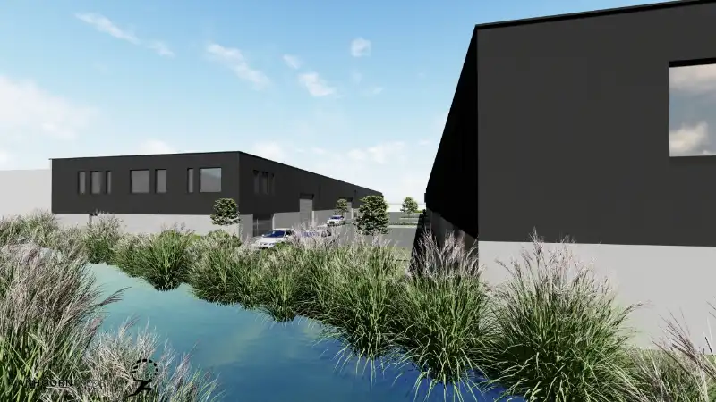 4 grote nieuwbouw KMO-units op toplocatie nabij R4 – Wiedauwkaai (Gent) foto {{pictureIndex}}