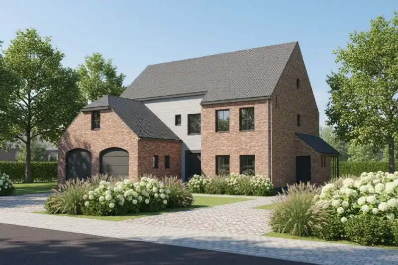 Nieuw te bouwen alleenstaande woning met vrije keuze van architectuur te Oostrozebeke. foto {{pictureIndex}}