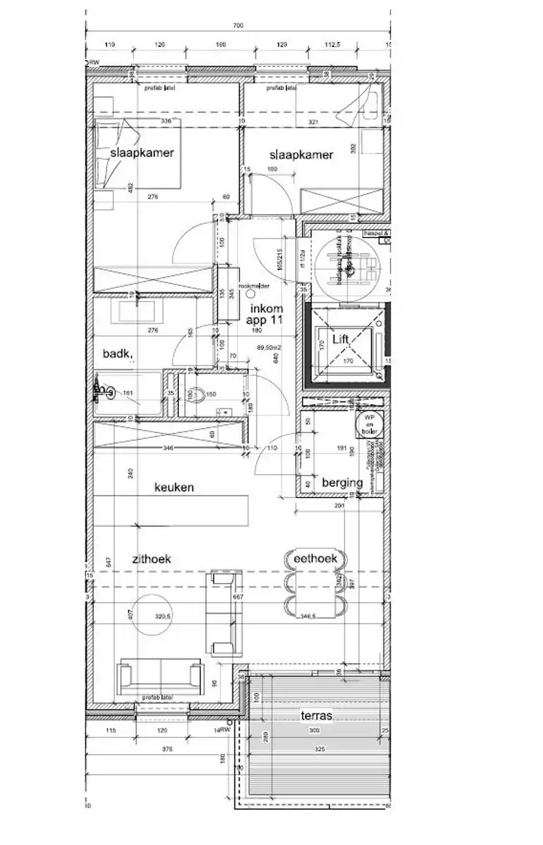 Recent appartement, met lift, zuidgericht terras.  foto 19