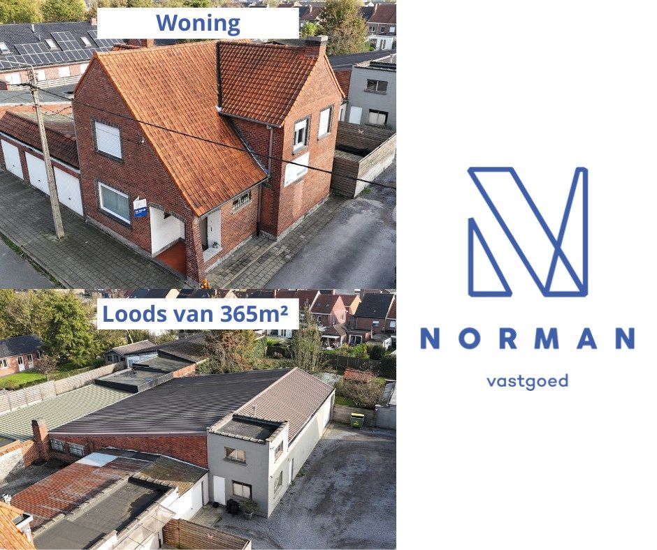 Hoofdfoto van de publicatie: Woning met magazijn van 365m² te koop in Kuurne! 