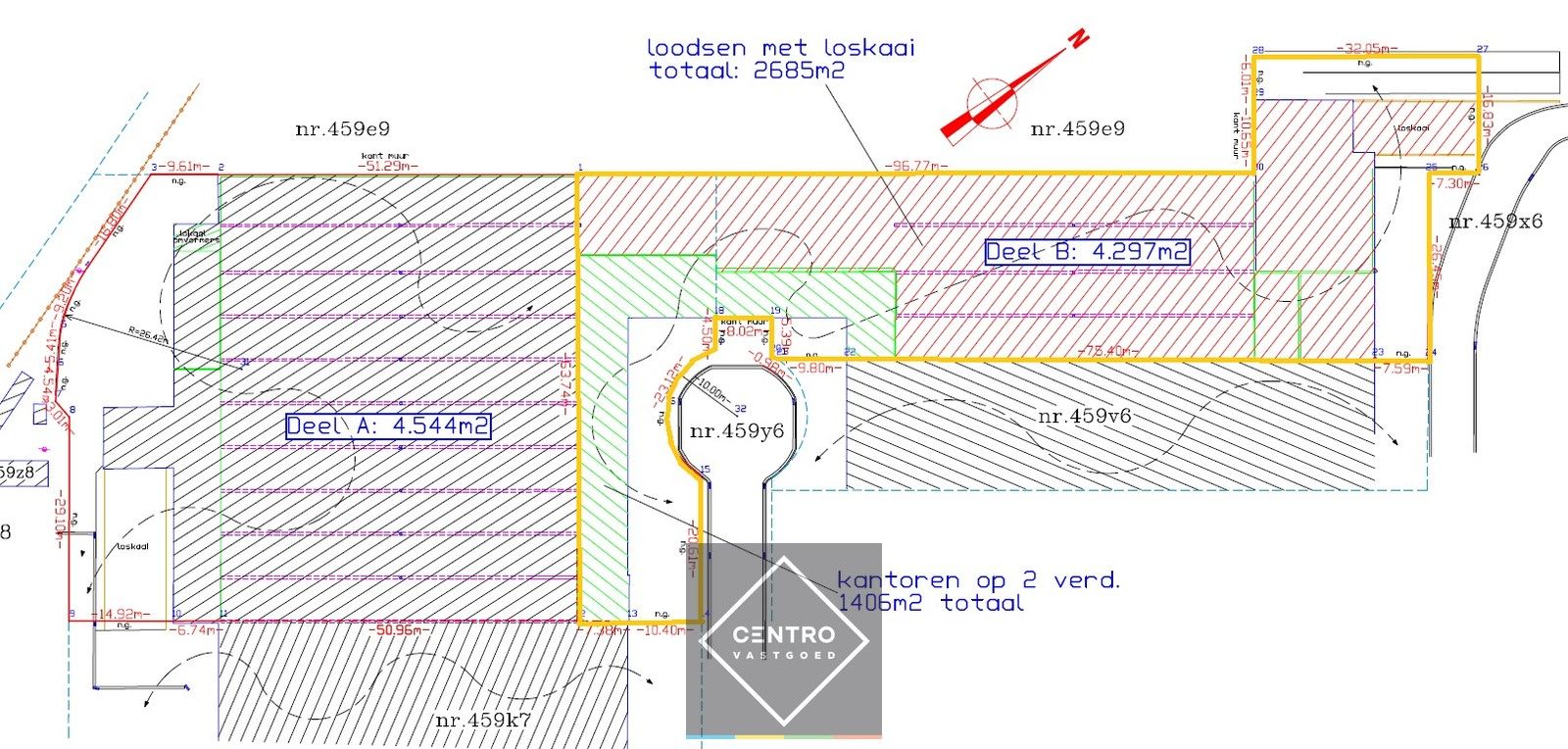 Instapklaar BEDRIJFSPAND bestaande uit MAGAZIJN (2.685m²) met 2 LAADKADEN en instapklare KANTOREN (2 x 703m² of 1.406m²) op industriezone "Herdersbrug" te Brugge foto 2