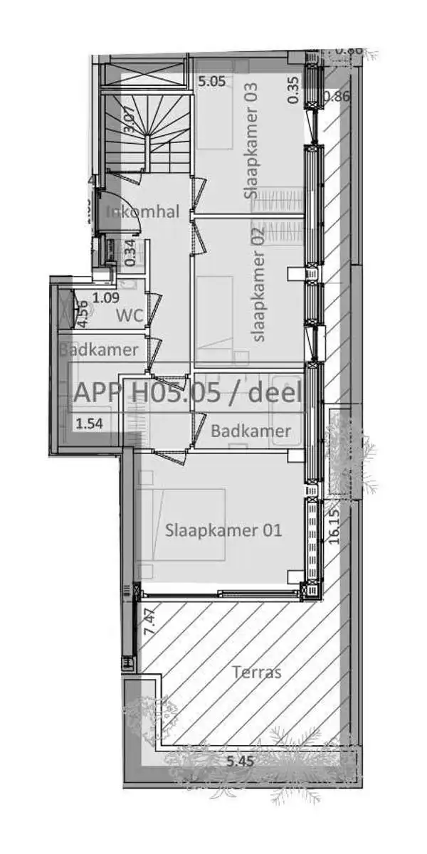 Prachtig gemeubelde 3-kamer penthouse met grote terrassen foto 26