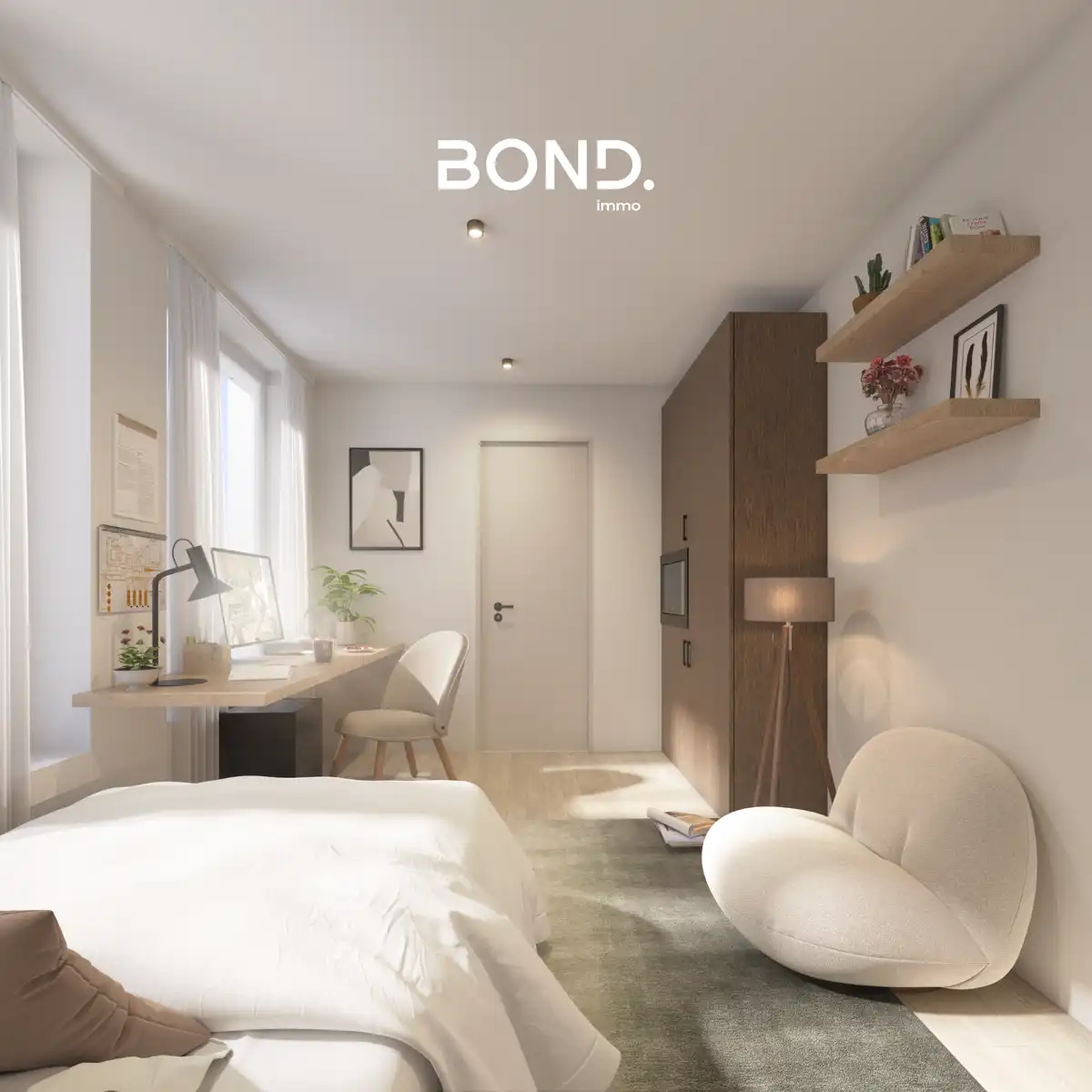 Studentenkamer met privatief sanitair foto {{pictureIndex}}