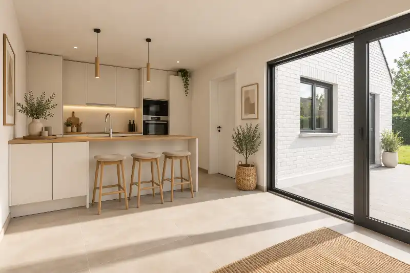 Instapklare, halfopen woning met 5 slaapkamers, bureau, tuin, volledig ingerichte keuken...(energielabel B) foto 4