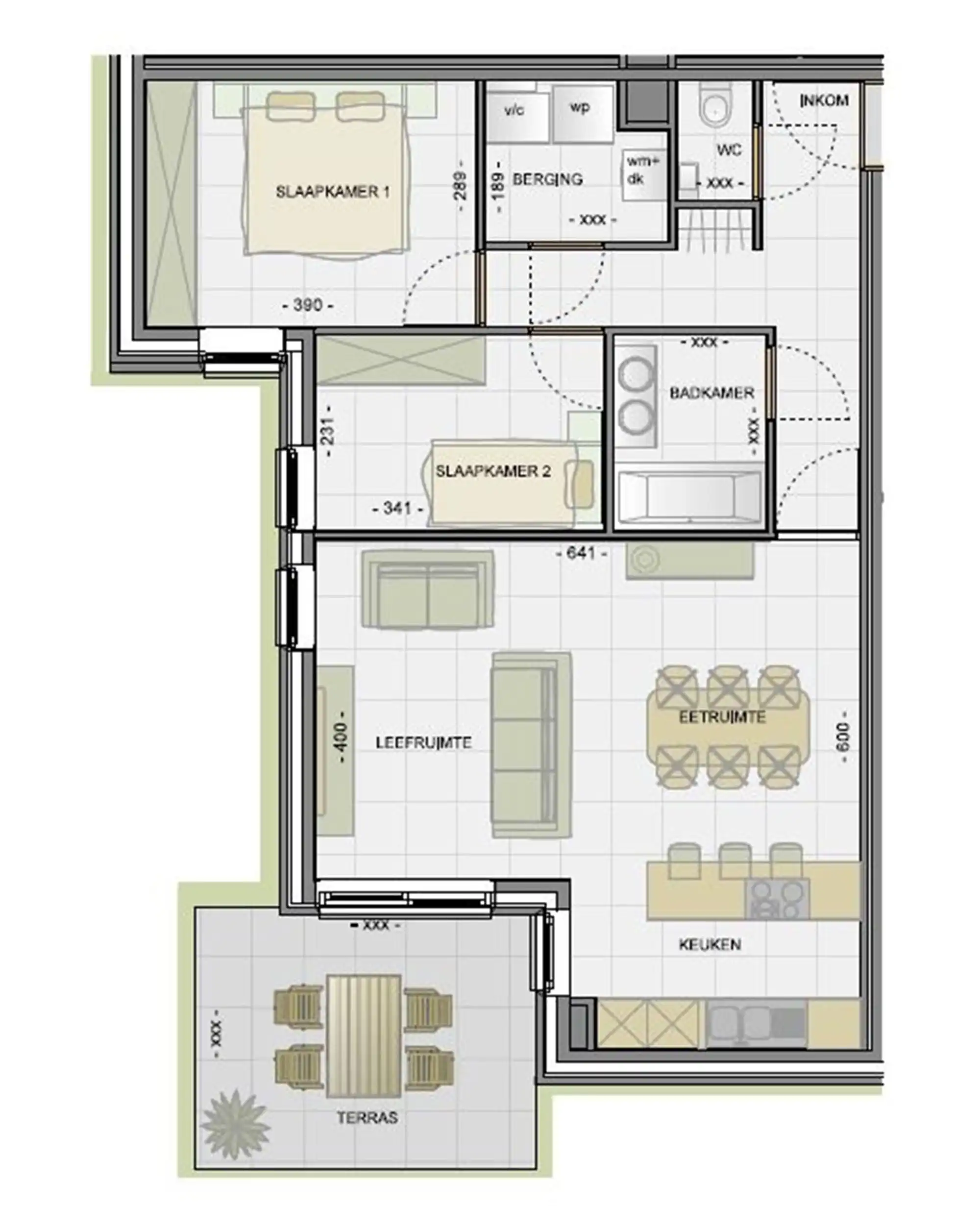 Rustig gelegen gelijkvloers nieuwbouwappartement met 2 slaapkamers. foto 15